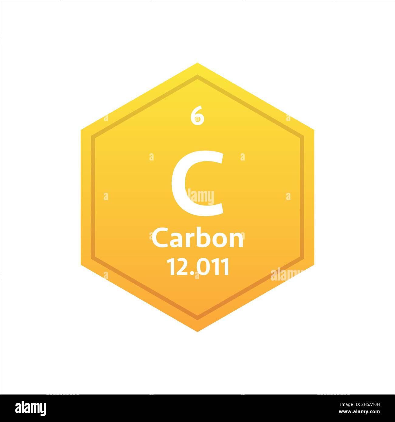 Kohlenstoffsymbol. Chemisches Element des Periodensystems. Vektorgrafik. Stock Vektor