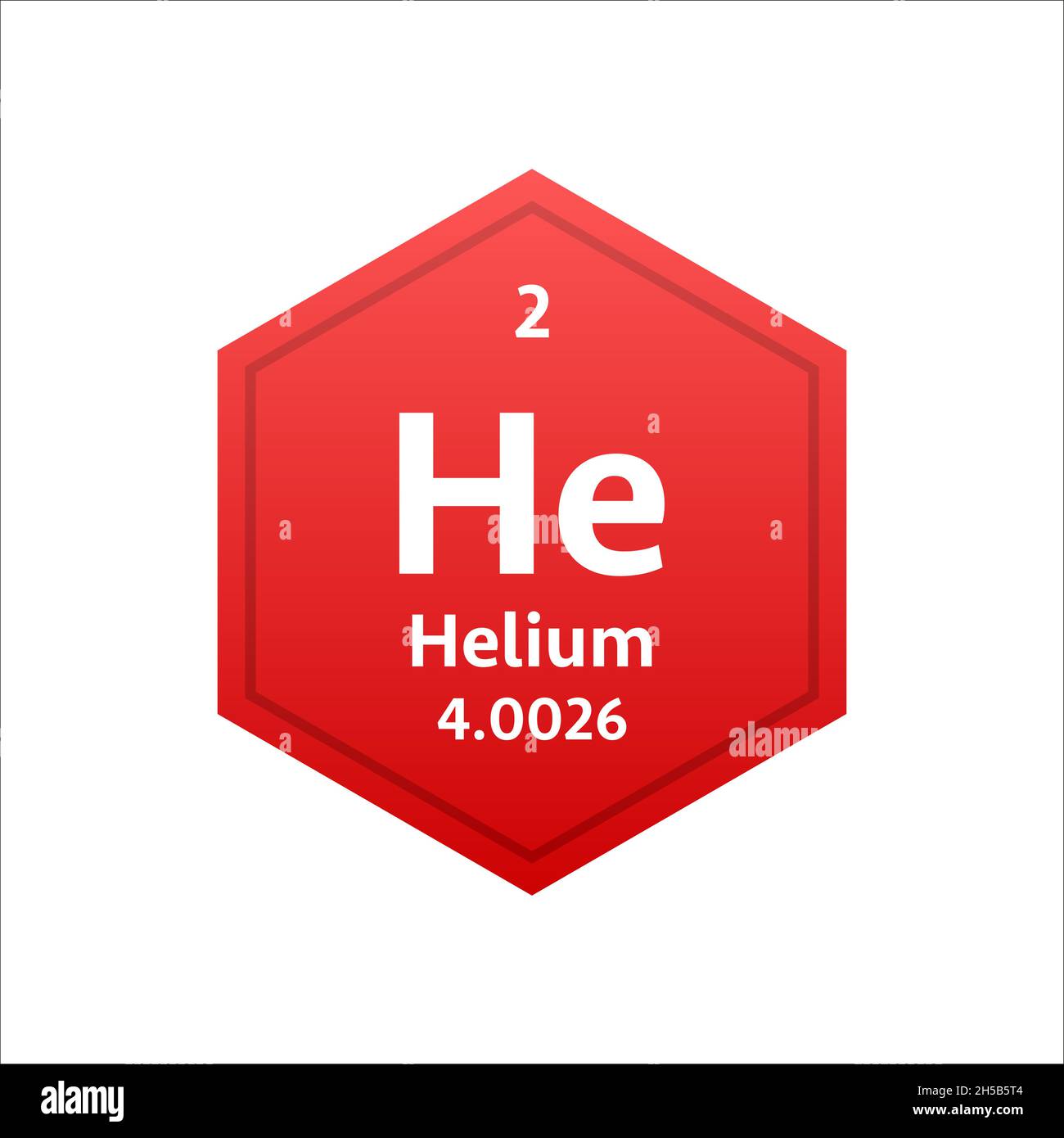 Helium-Symbol. Chemisches Element des Periodensystems. Vektorgrafik. Stock Vektor