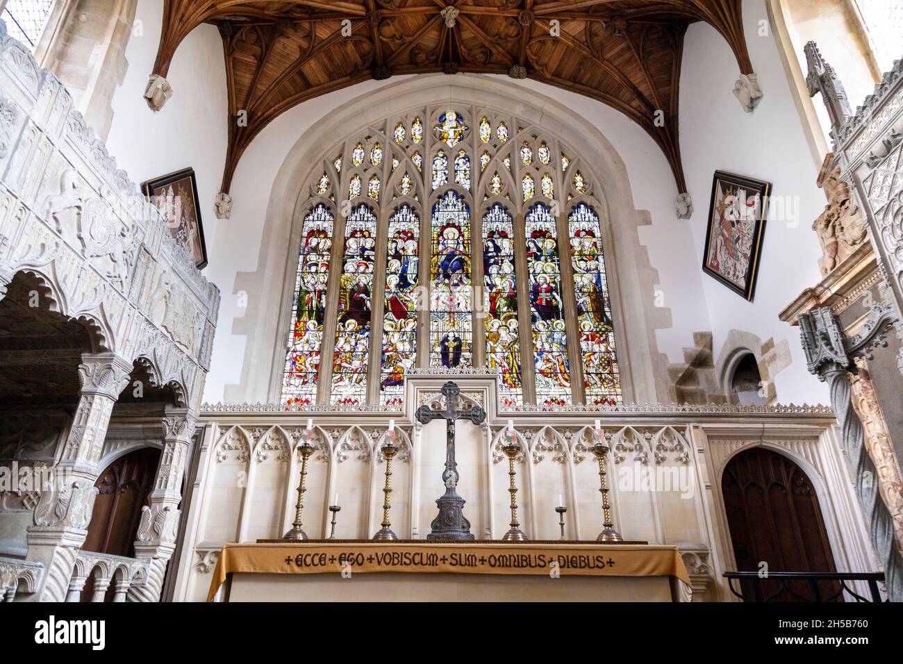 Innenraum der Fitzalan Chapel in Arundel Castle, Arundel, West Sussex, Großbritannien Stockfoto