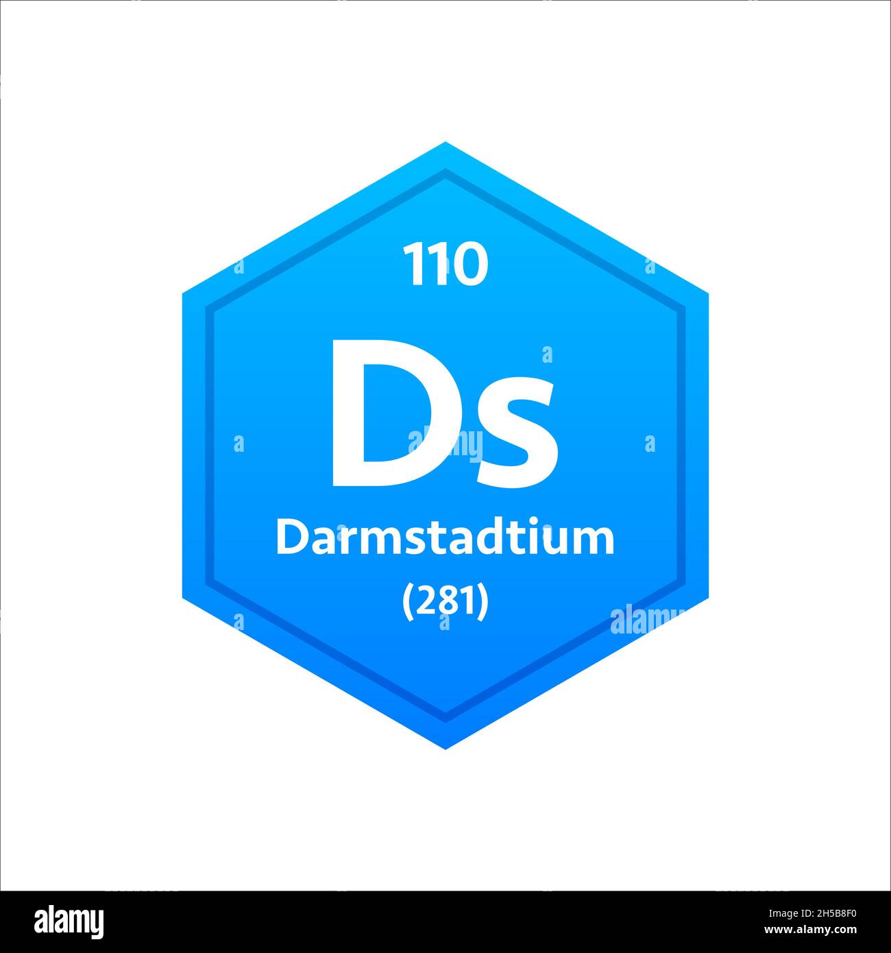 Darmstadtium-Symbol. Chemisches Element des Periodensystems. Vektorgrafik. Stock Vektor