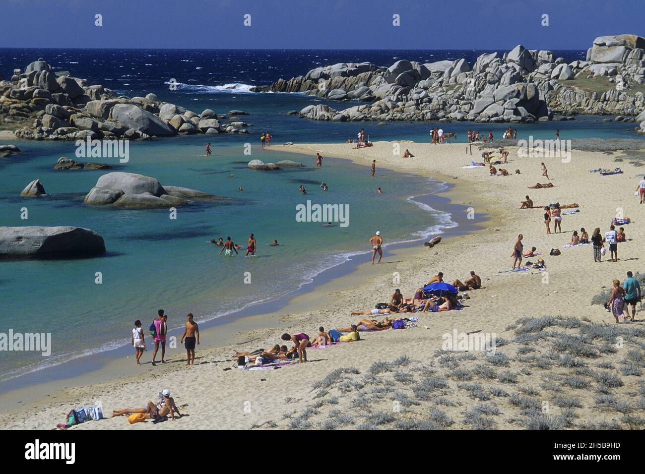 PLAGE DES ILES LAVEZZI, AU LARGE DE BONIFACIO, CORSE DU SUD (2A), CORSE, FRANKREICH Stockfoto