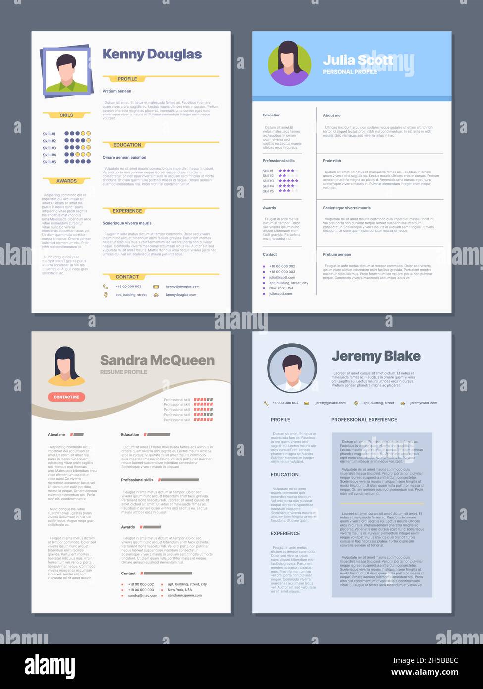 CV-Vorlage. Corporate Job Lebenslauf Manager Design Vorlage Layout grellen Vektor cv Stock Vektor