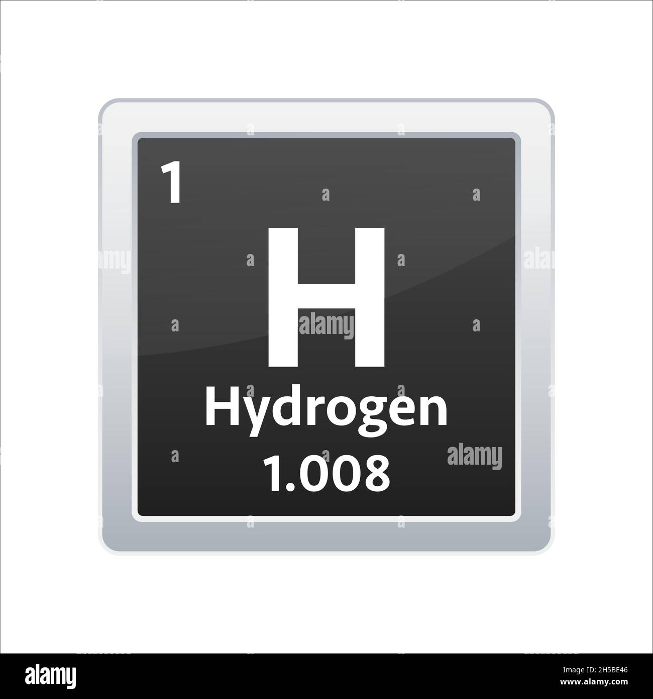 Wasserstoffsymbol. Chemisches Element des Periodensystems. Vektorgrafik. Stock Vektor