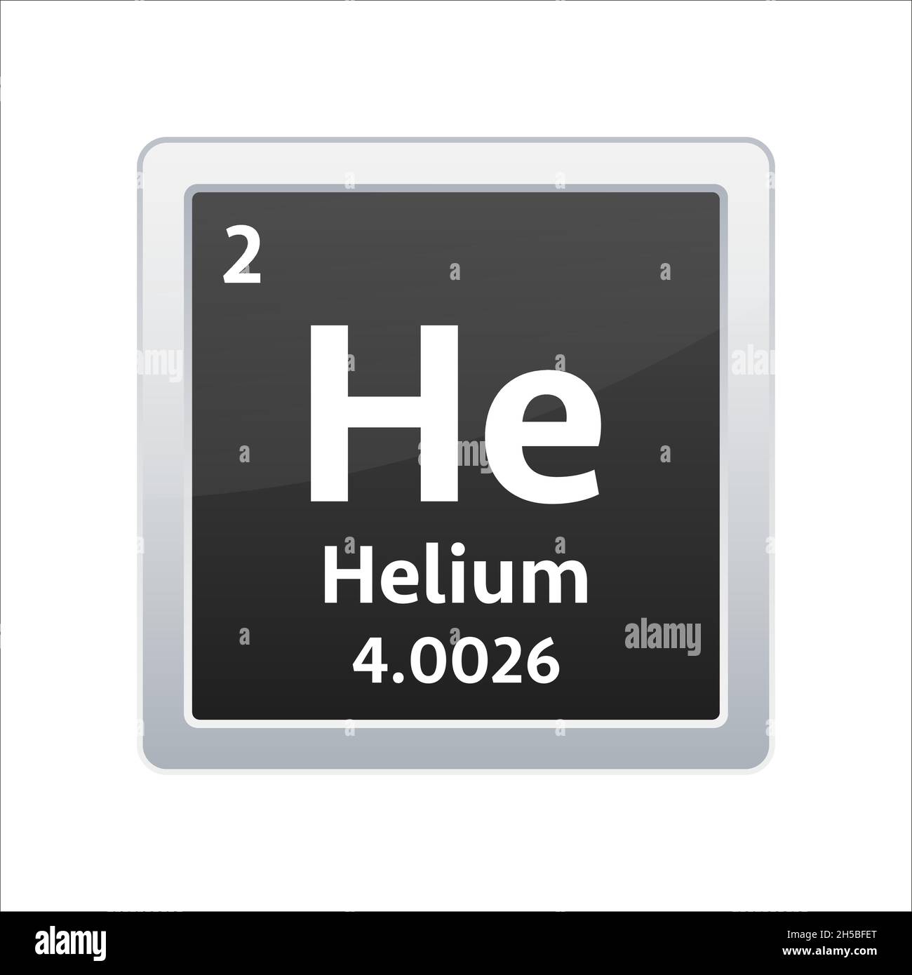 Helium-Symbol. Chemisches Element des Periodensystems. Vektorgrafik. Stock Vektor