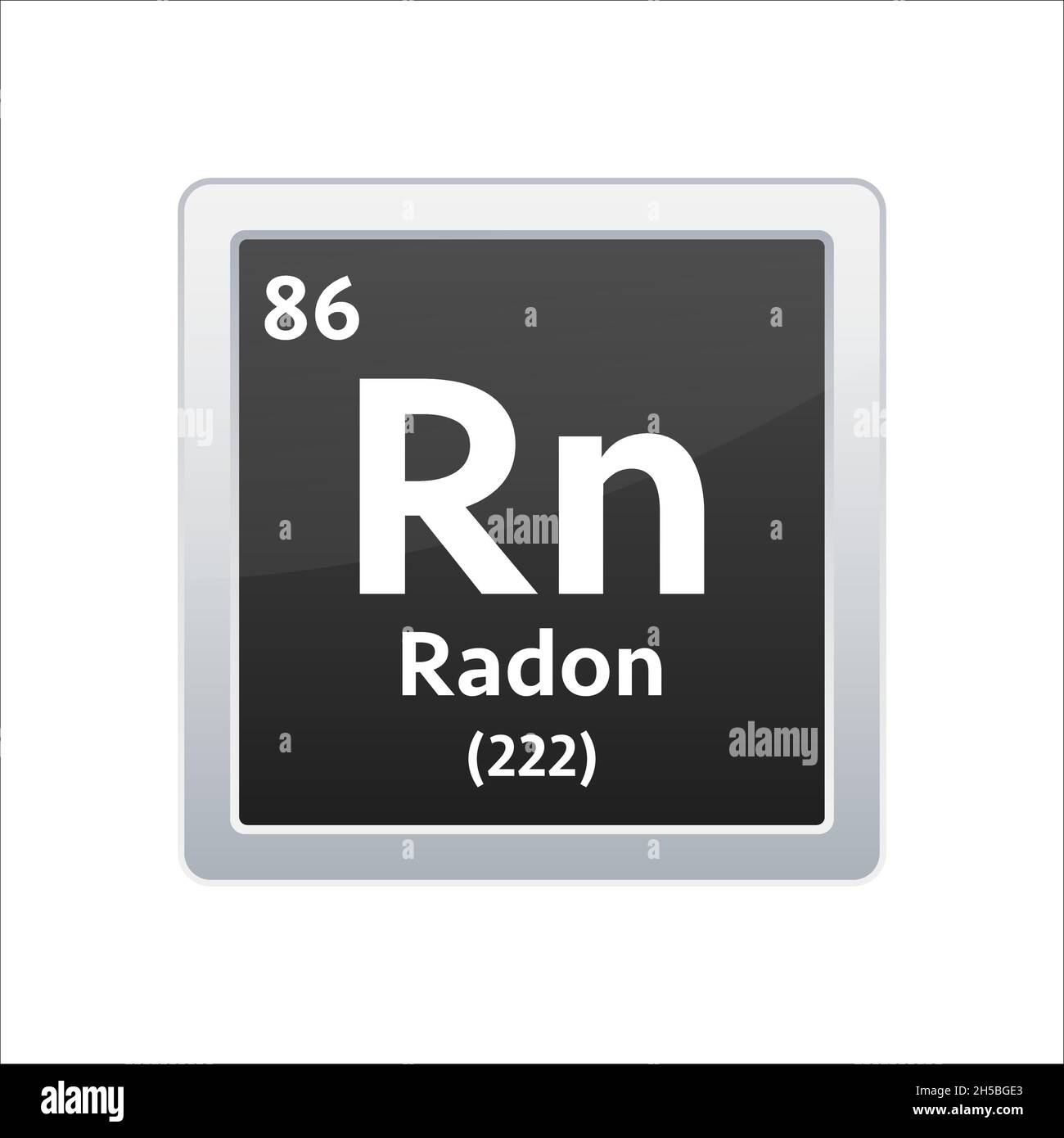 RadonSymbol. Chemisches Element des Periodensystems.