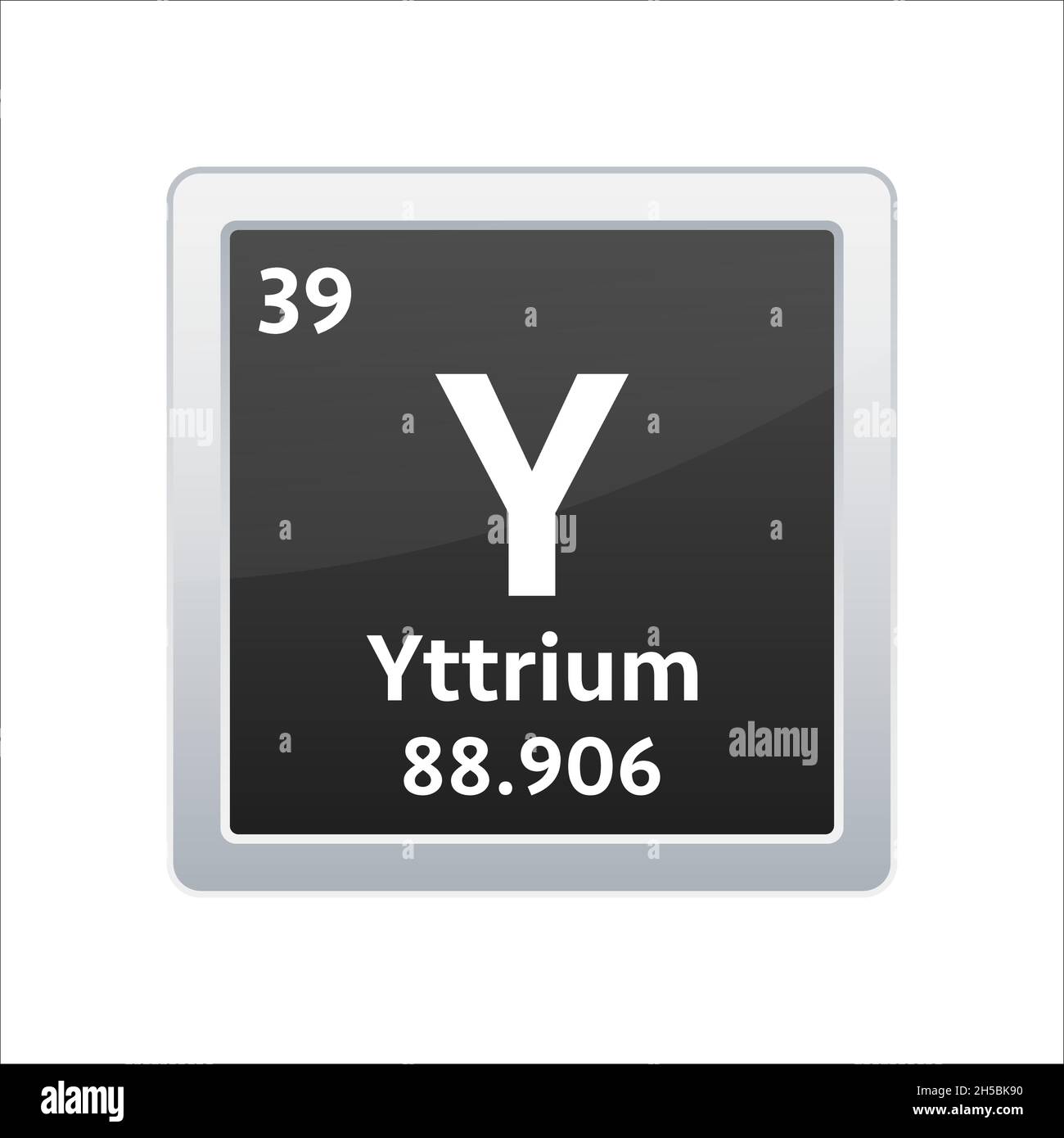 Yttrium-Symbol. Chemisches Element des Periodensystems. Vektorgrafik. Stock Vektor