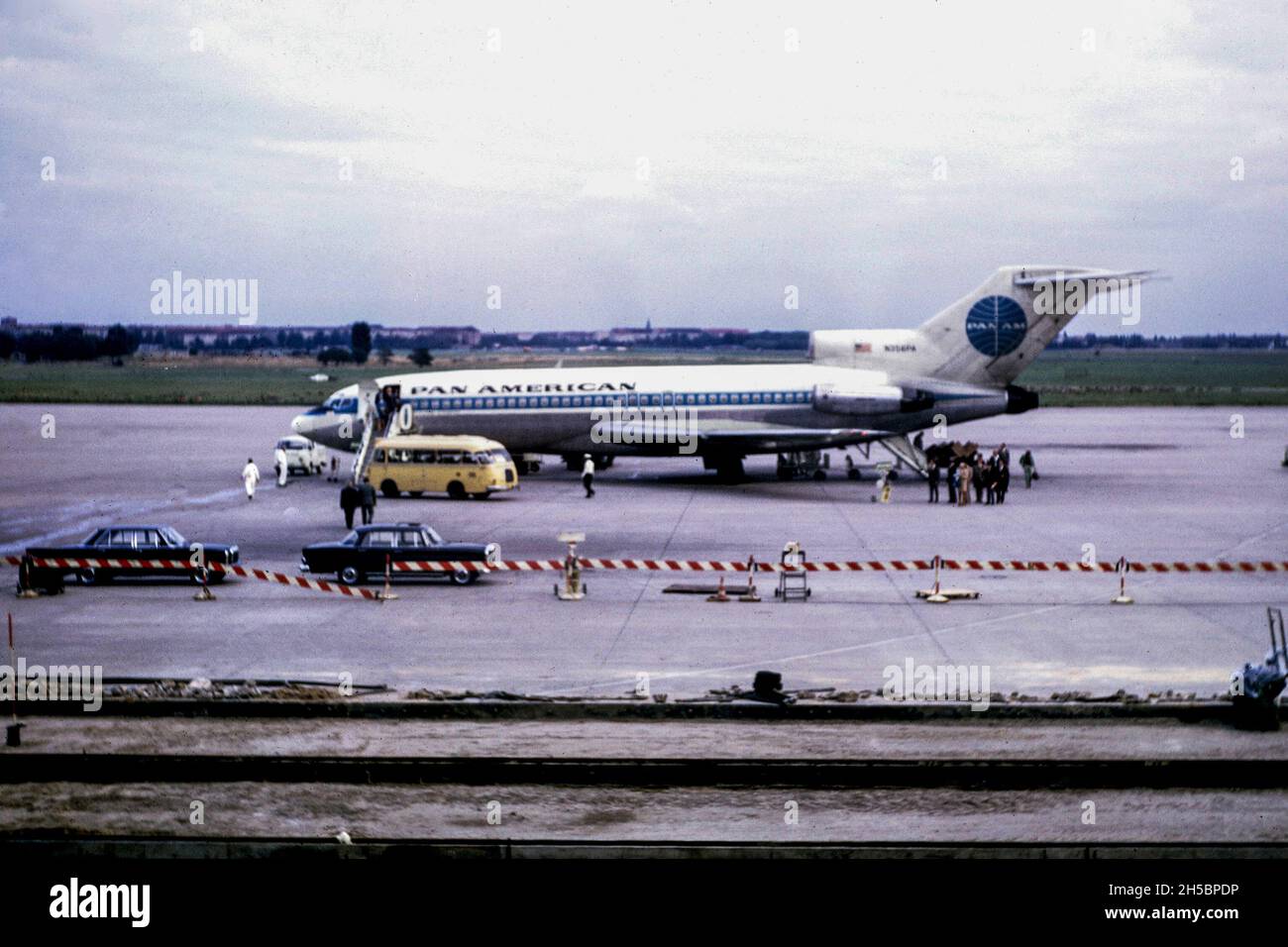 Eine Pan am Boeing 727 am Flughafen Berlin Tempelhof im Jahr 1969 Stockfoto