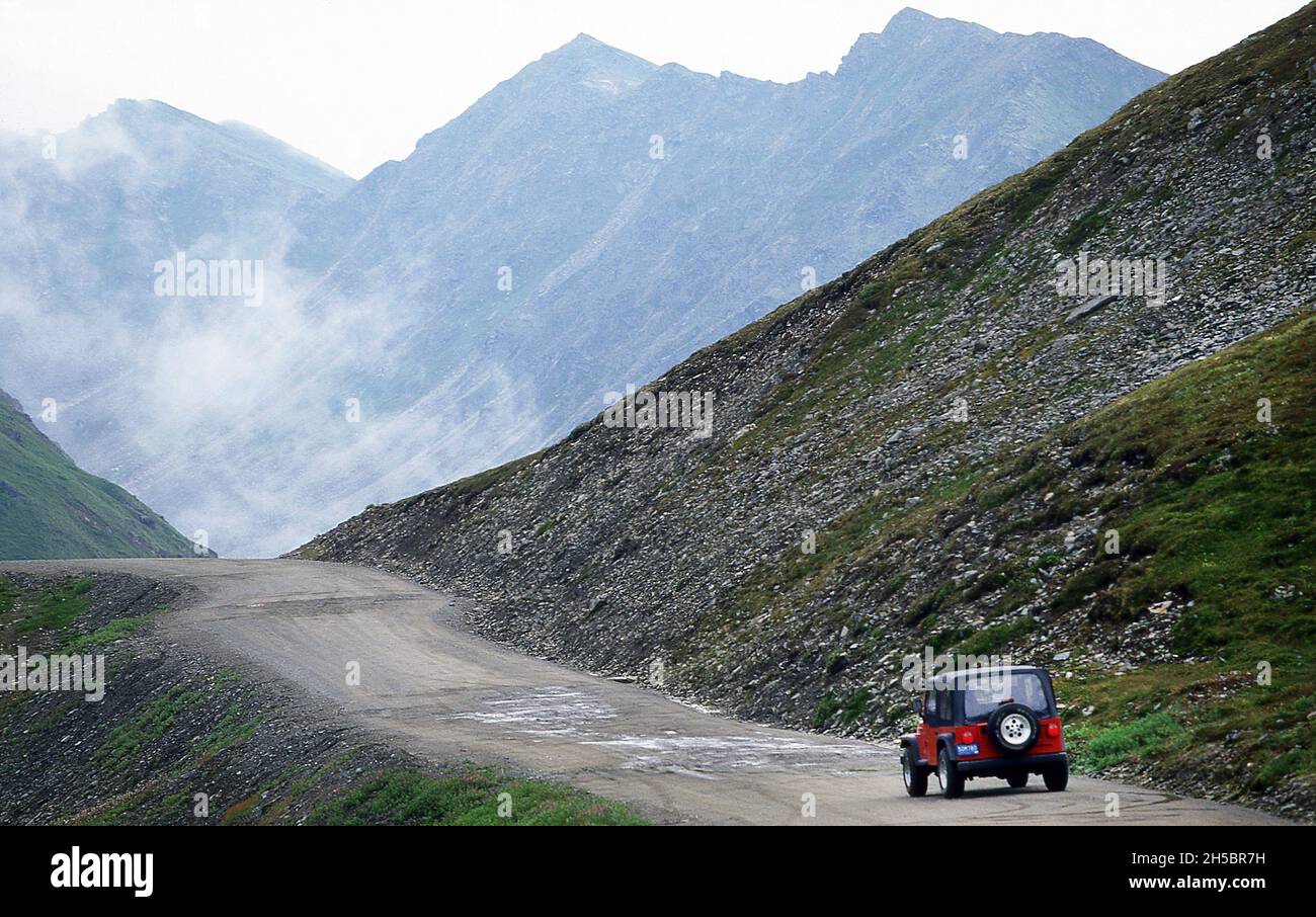 Jeep Wrangler Road Trip in Alaska 1998 Stockfoto
