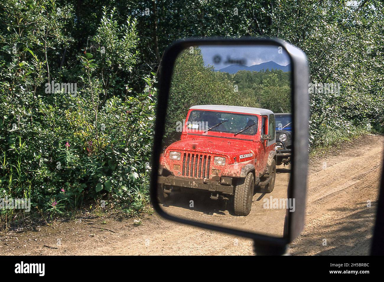 Jeep Wrangler Road Trip in Alaska 1998 Stockfoto