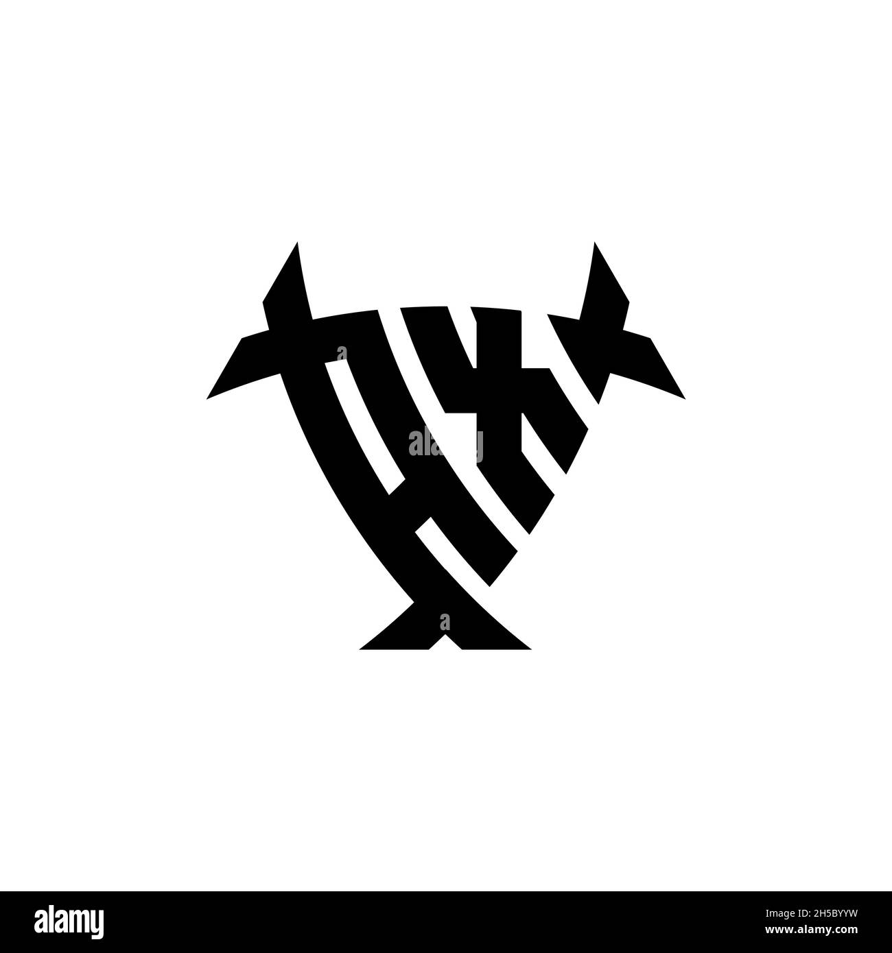 AX Monogram Logo Brief mit Dreieck Schild und kreisförmigen Stil Design auf isoliertem Hintergrund. Dreieck-Monogramm-Logo, Schild-Monogramm-Logo, Trian Stock Vektor
