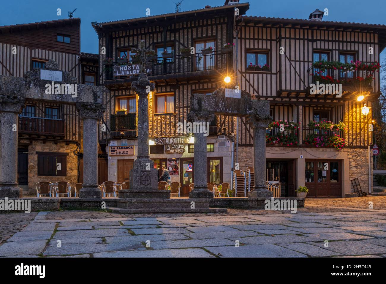 Plaza Mayor. La Alberca. Salamanca. Spanien Stockfoto