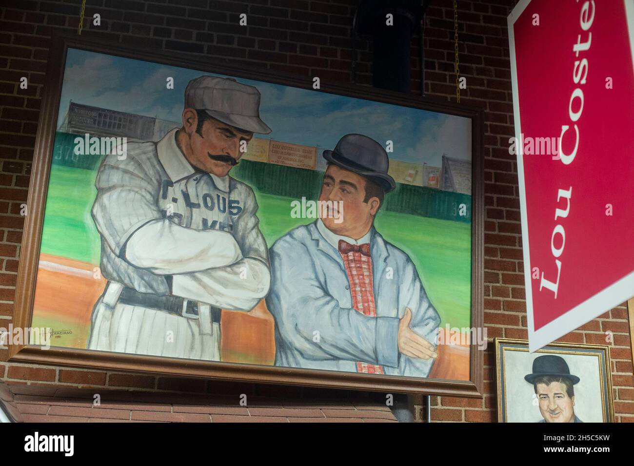 Poster von Abbott und Costello im Patterson Museum in New Jersey Stockfoto