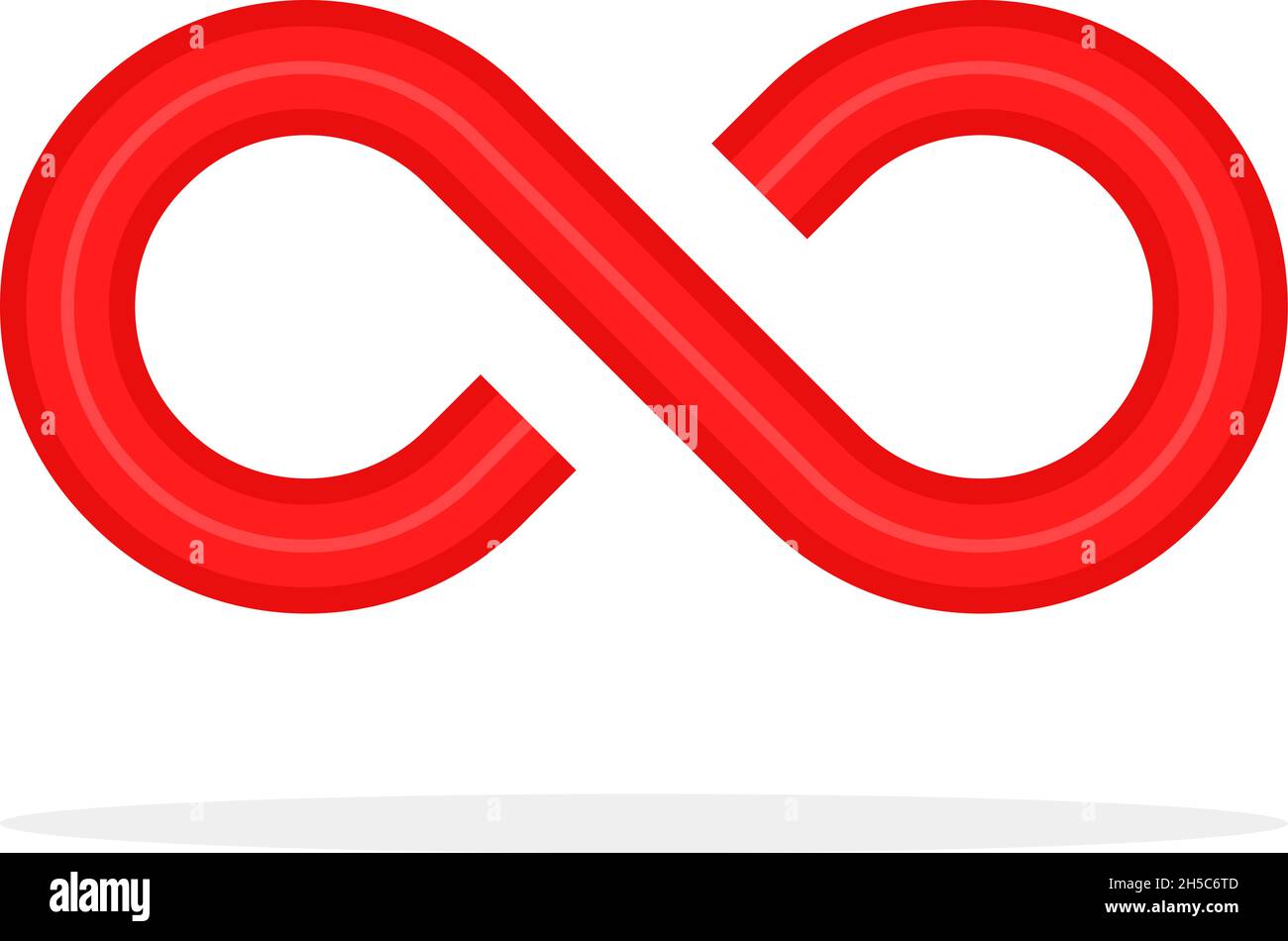 Rotes unbegrenztes Symbol wie das Unendlichkeits-Logo Stock Vektor