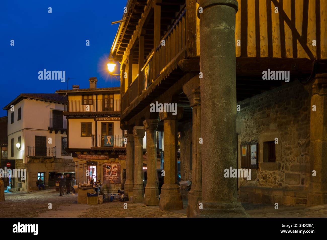 Plaza Mayor. La Alberca. Salamanca. Spanien Stockfoto
