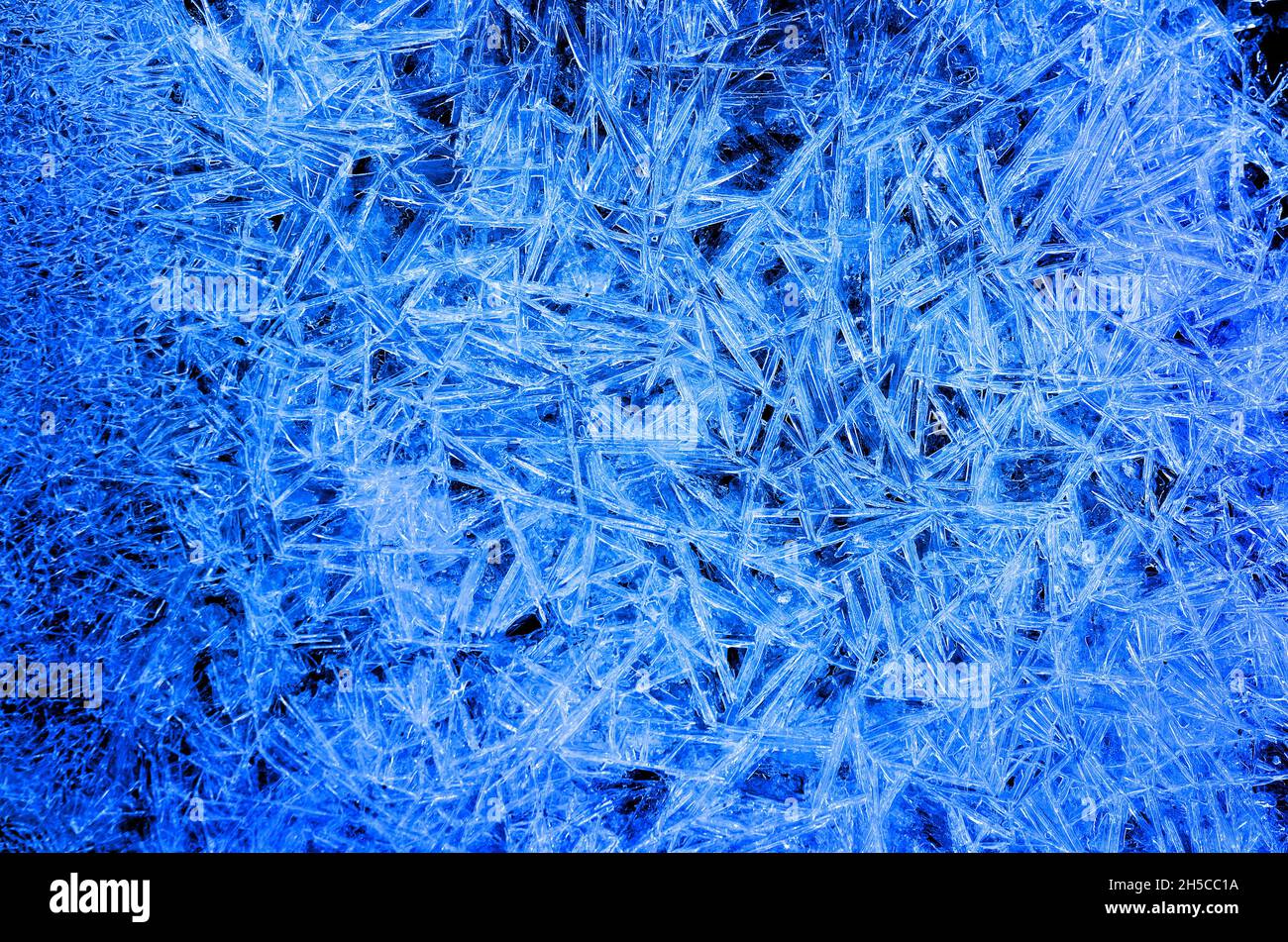 Gefrorenes Eis Muster im Winter kalt Frost Stockfoto