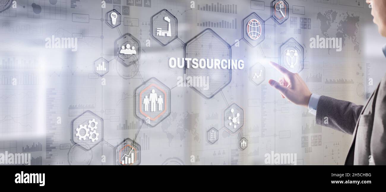 Outsourcing 2021 Human Resources Business Internet Technology Konzept. Stockfoto