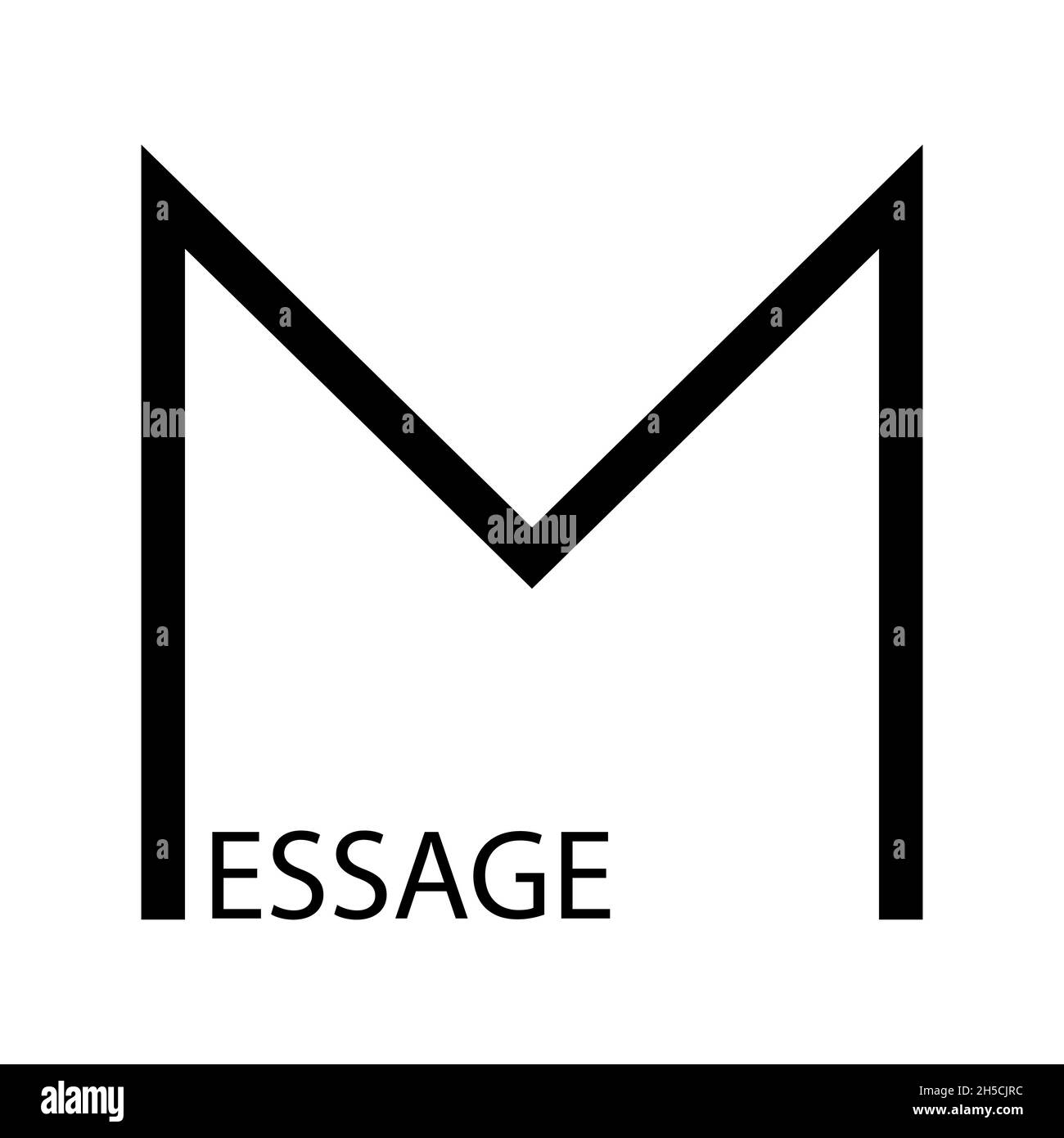 Meldungstext in Form eines Briefes, Symbol für das Senden von Kommunikation, flache, minimalistische Vektordarstellung Stock Vektor