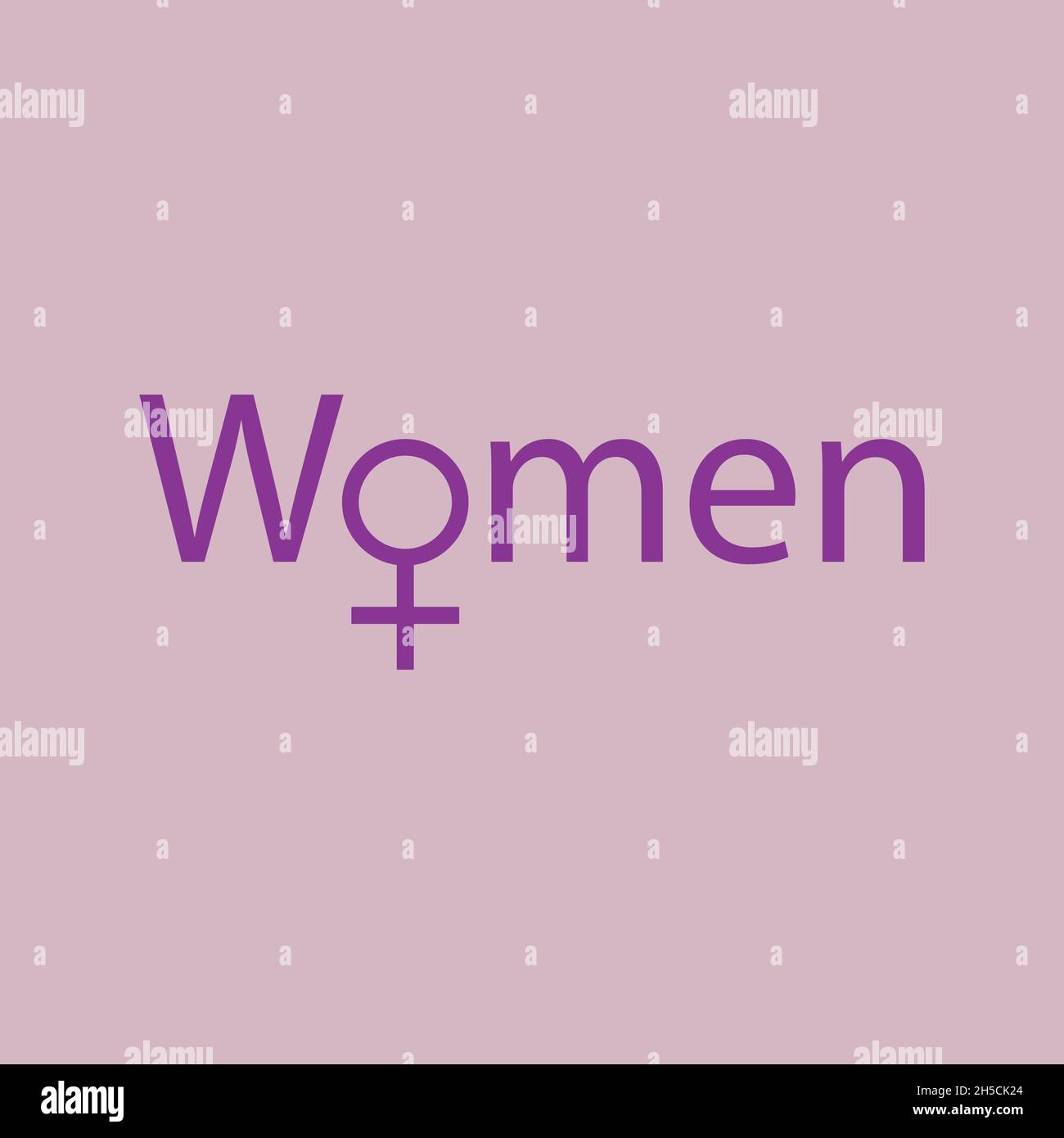 Frauen Text mit weiblichem Geschlecht Symbol, Vektor-Illustration Stock Vektor