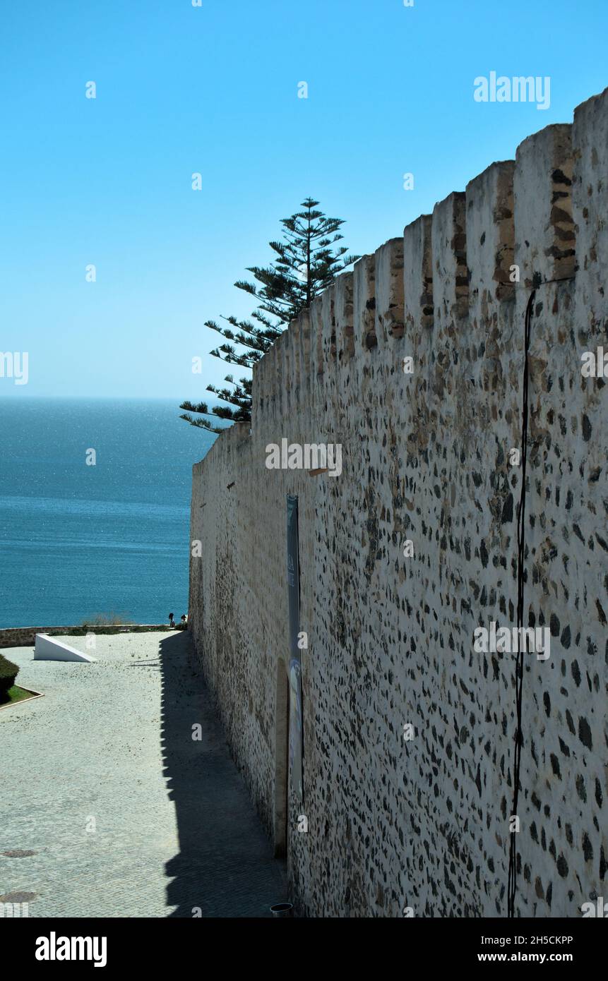 Burg von Sines Wand. Sines, Alentejo, Portugal Stockfoto