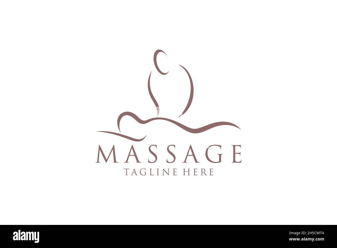 Logo der Körpermassage, Symbol des Body Spa Centers, Massagesalon, Spa, entspannen, rejenuvate, Ätherisches Öl, weißer Hintergrund, Vektor Stock Vektor