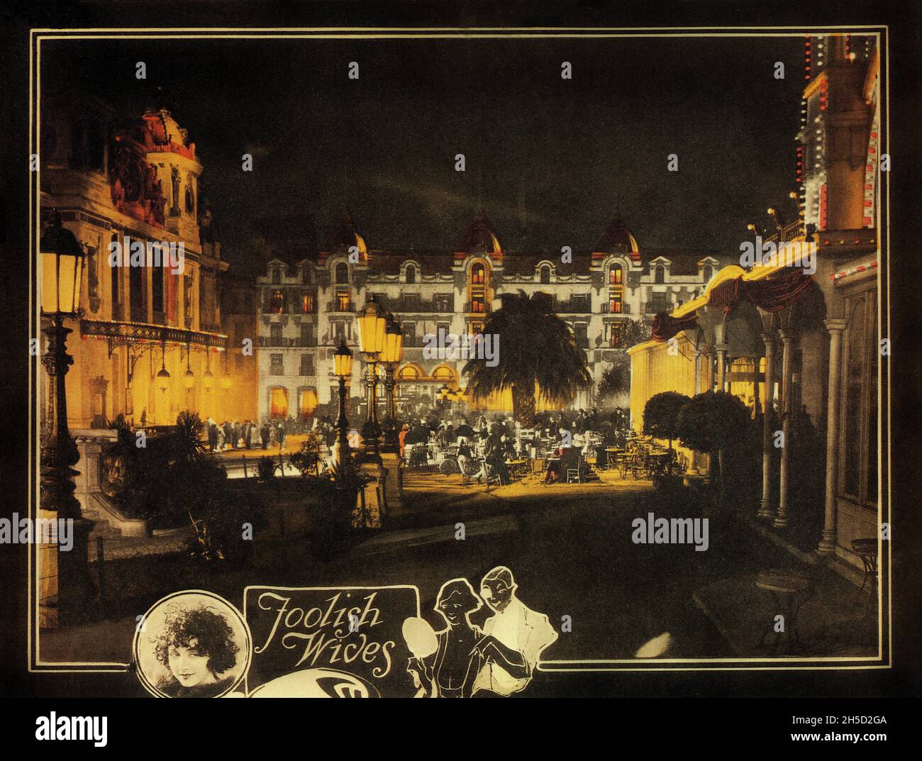Film-Lobby-Karte für den amerikanischen Stummfilm, „Foolish Wives“, Universal Pictures, 1922 Stockfoto
