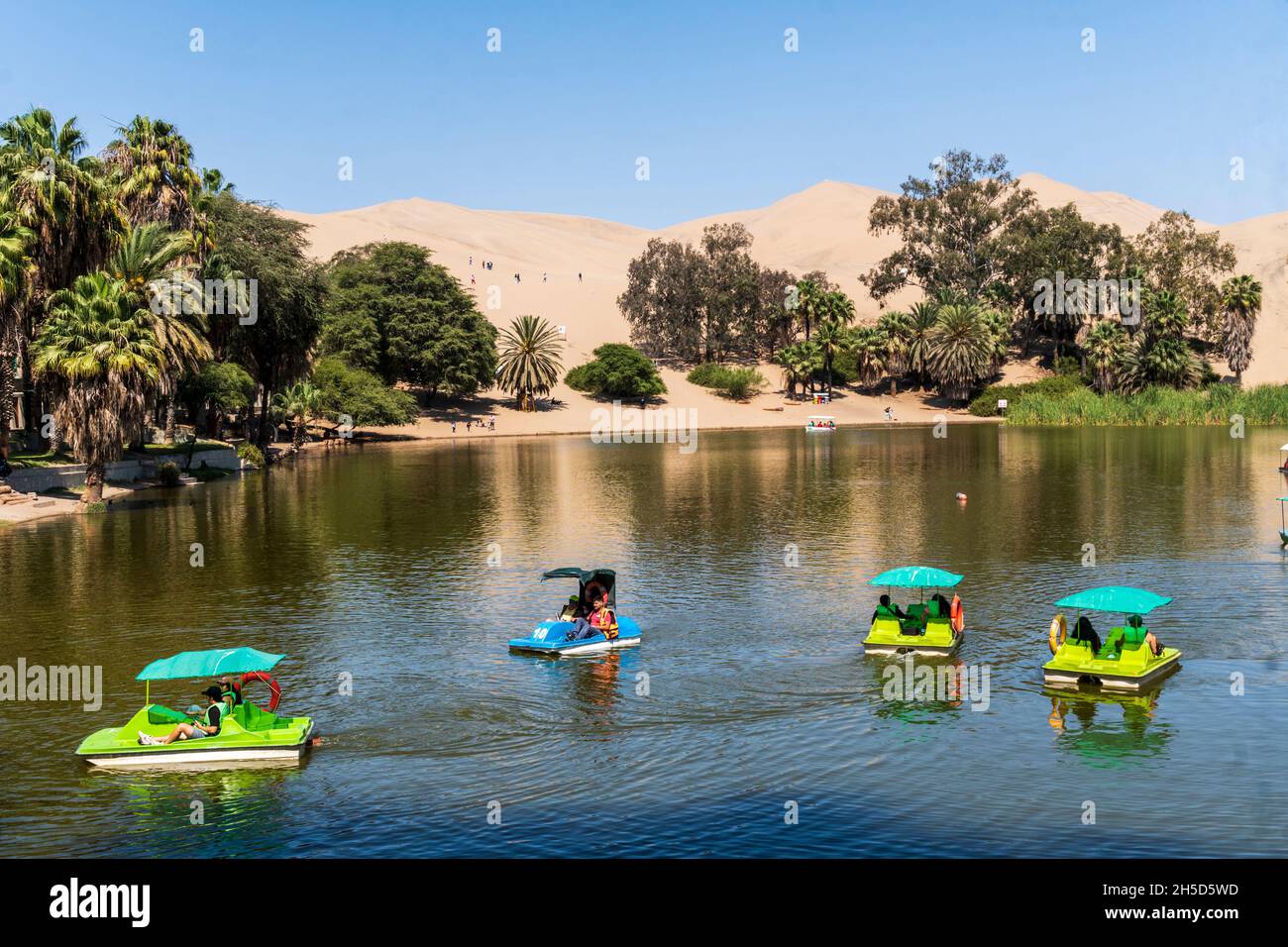 Das regionale Naturschutzgebiet Laguna de Huacachina, Ica, Peru Stockfoto