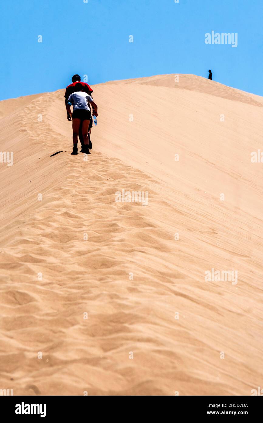 Das regionale Naturschutzgebiet Laguna de Huacachina, Ica, Peru Stockfoto