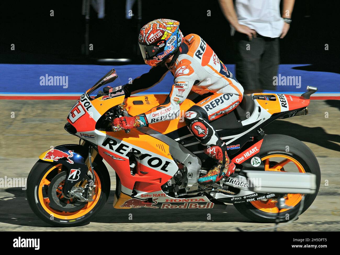 Marc Márquez-Honda MotoGP 2015 auf der Rennstrecke von Barcelona Catalunya, Montmeló, Spanien Stockfoto