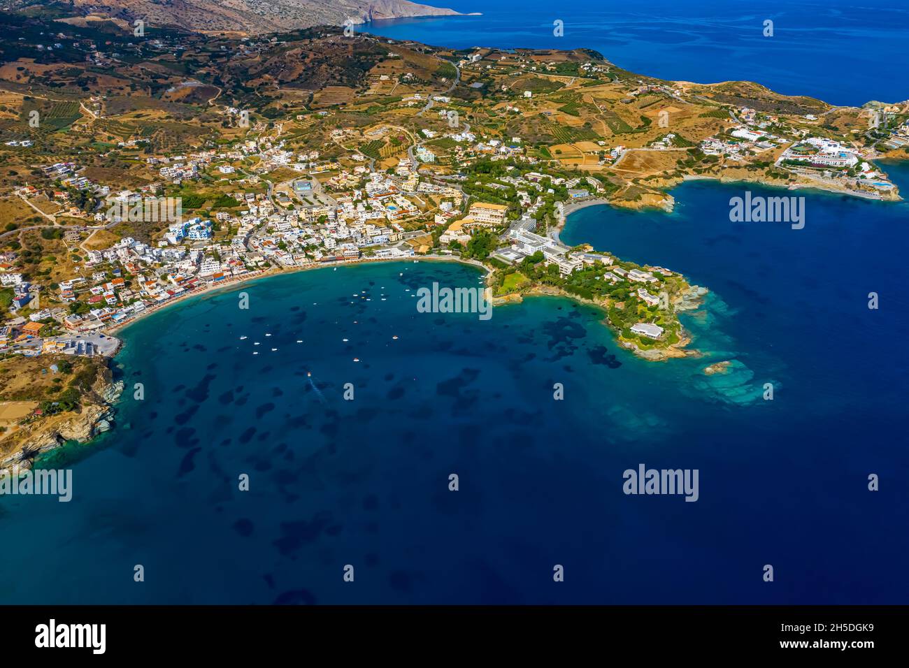 Agia Pelagia auf Kreta aus der Luft Stockfoto