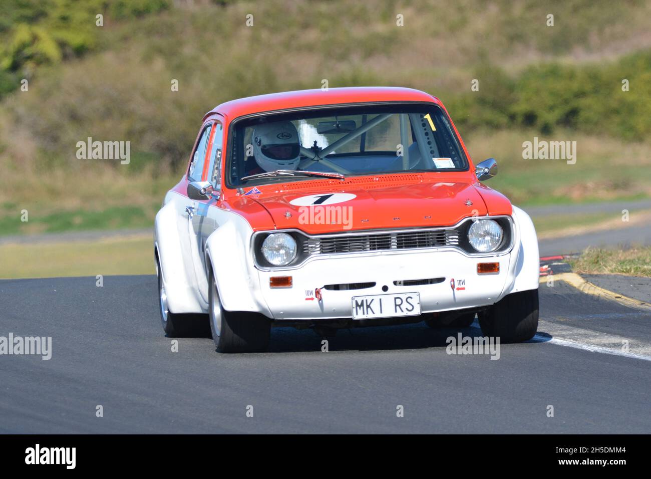 #1 Poul Christie Ford Escort RS2000 Mk 1 beim Legends Meeting, Hampton Downs, NZ, 20. März 2021 Stockfoto