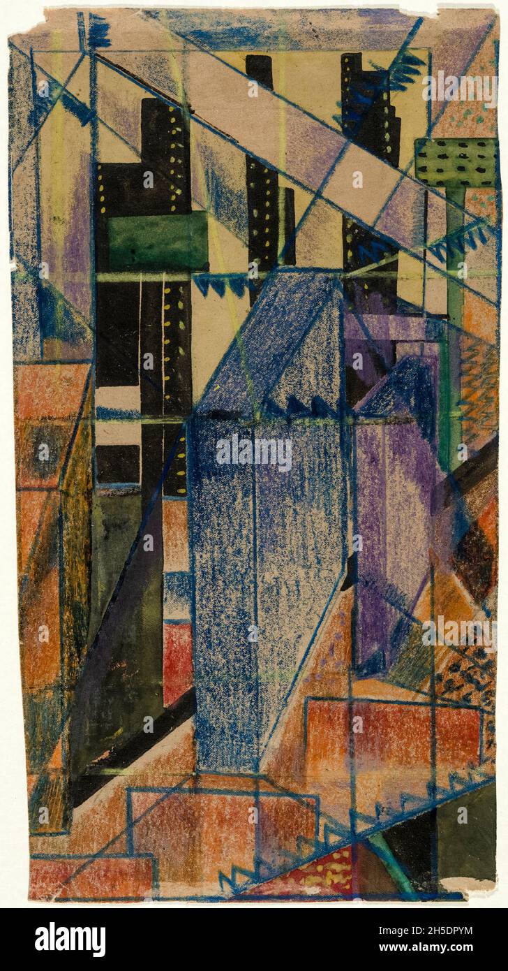Paul Gaulois, Kubist Design, abstrakte Zeichnung, 1924-1925 Stockfoto