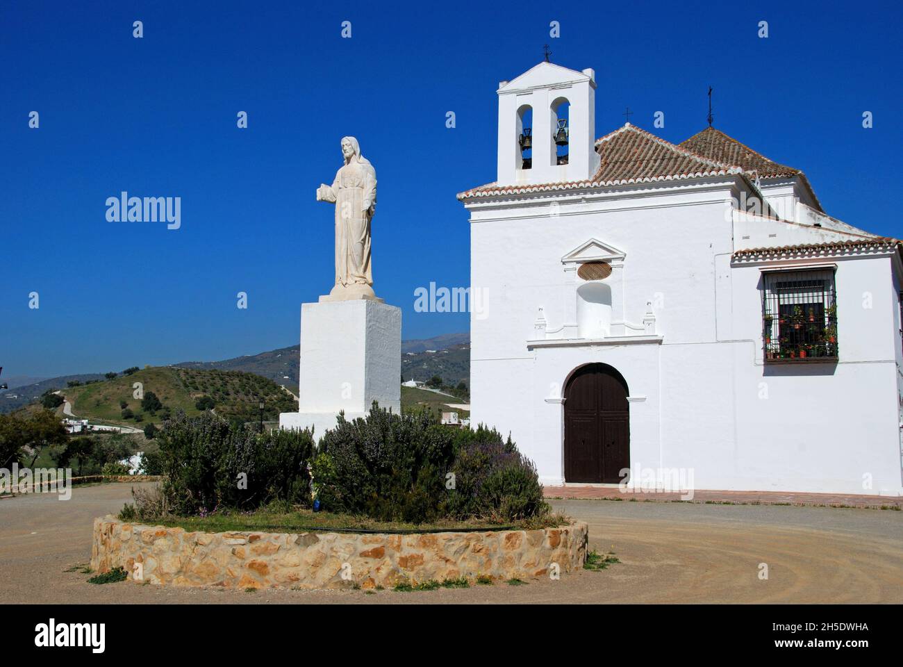 Hermitage der Heiligsten Jungfrau (Ermita de la Virgen de los Remedios), Velez Malaga, Costa del Sol, Provinz Málaga, Andalusien, Spanien. Stockfoto