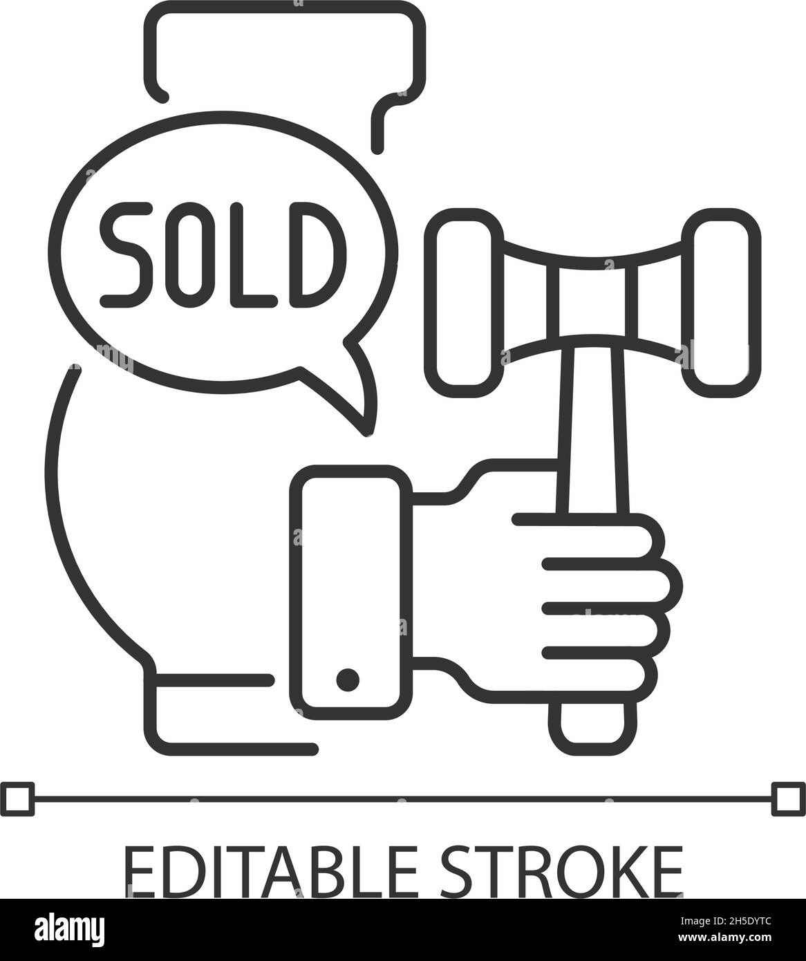 Lineares Auktionator-Symbol Stock Vektor