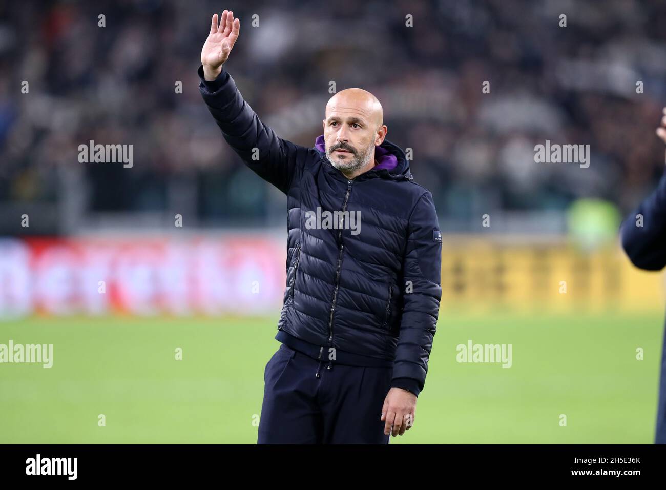 Vincenzo Italiano, Cheftrainer der ACF Fiorentina Gesten während der Serie A Spiel zwischen Juventus FC und ACF Fiorentina . Stockfoto