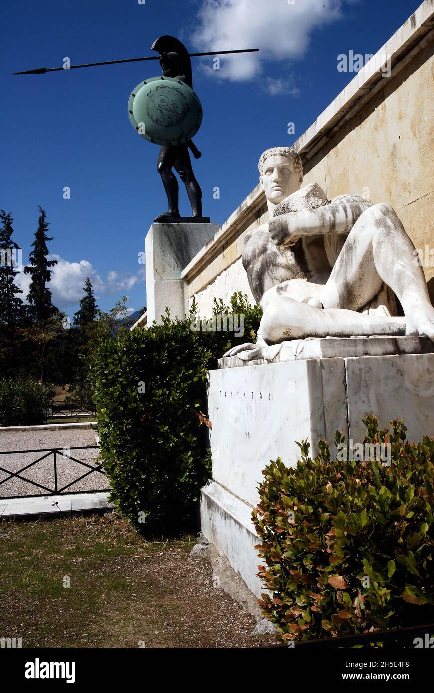 Griechenland_Schlacht von Thermopylae_Leonidas-Denkmal Stockfoto