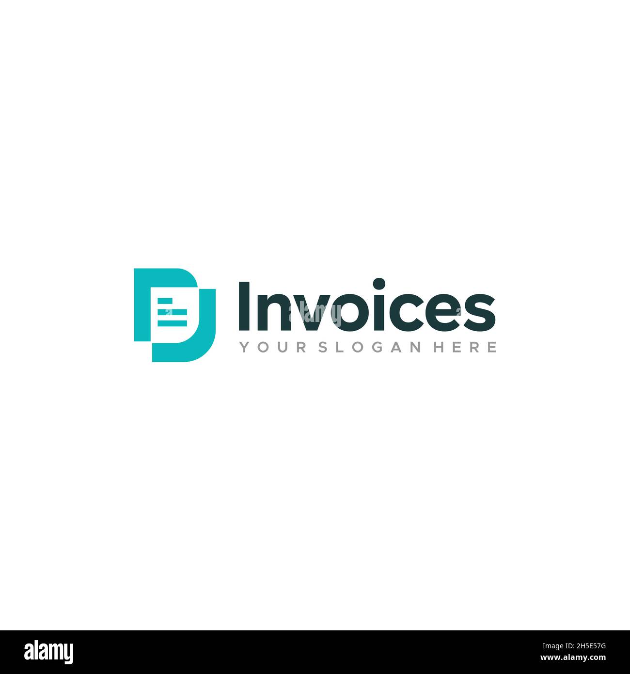 Flacher Briefmarkendruck, anfängliche D-Rechnungen, Logo-Design Stock Vektor