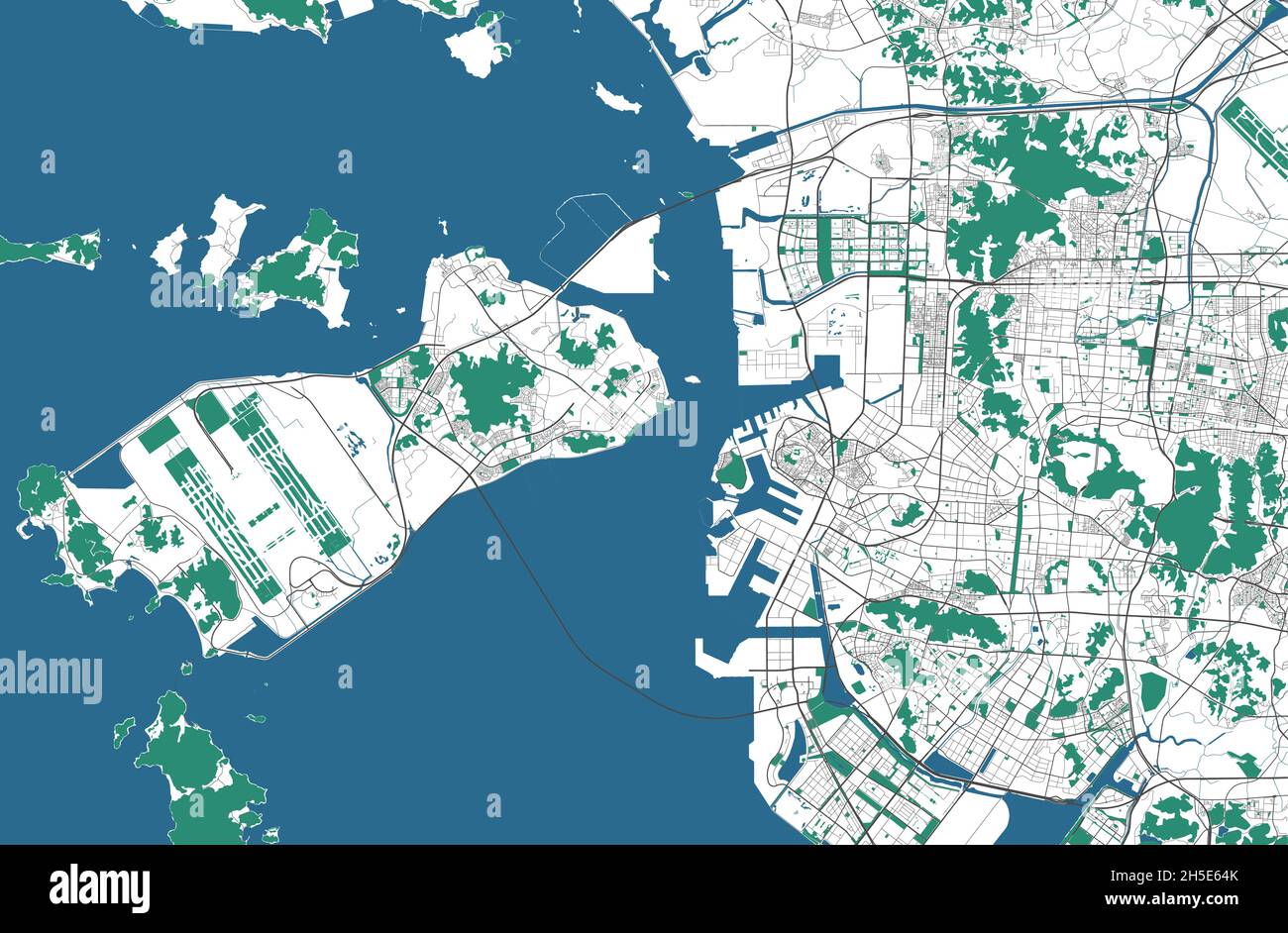 IncheonVektorkarte. Detaillierte Karte des Verwaltungsgebiets der