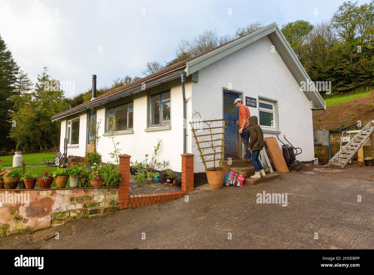 Landhaus auf dem Bauernhof, High Bickington, Devon , England, Vereinigtes Königreich Stockfoto