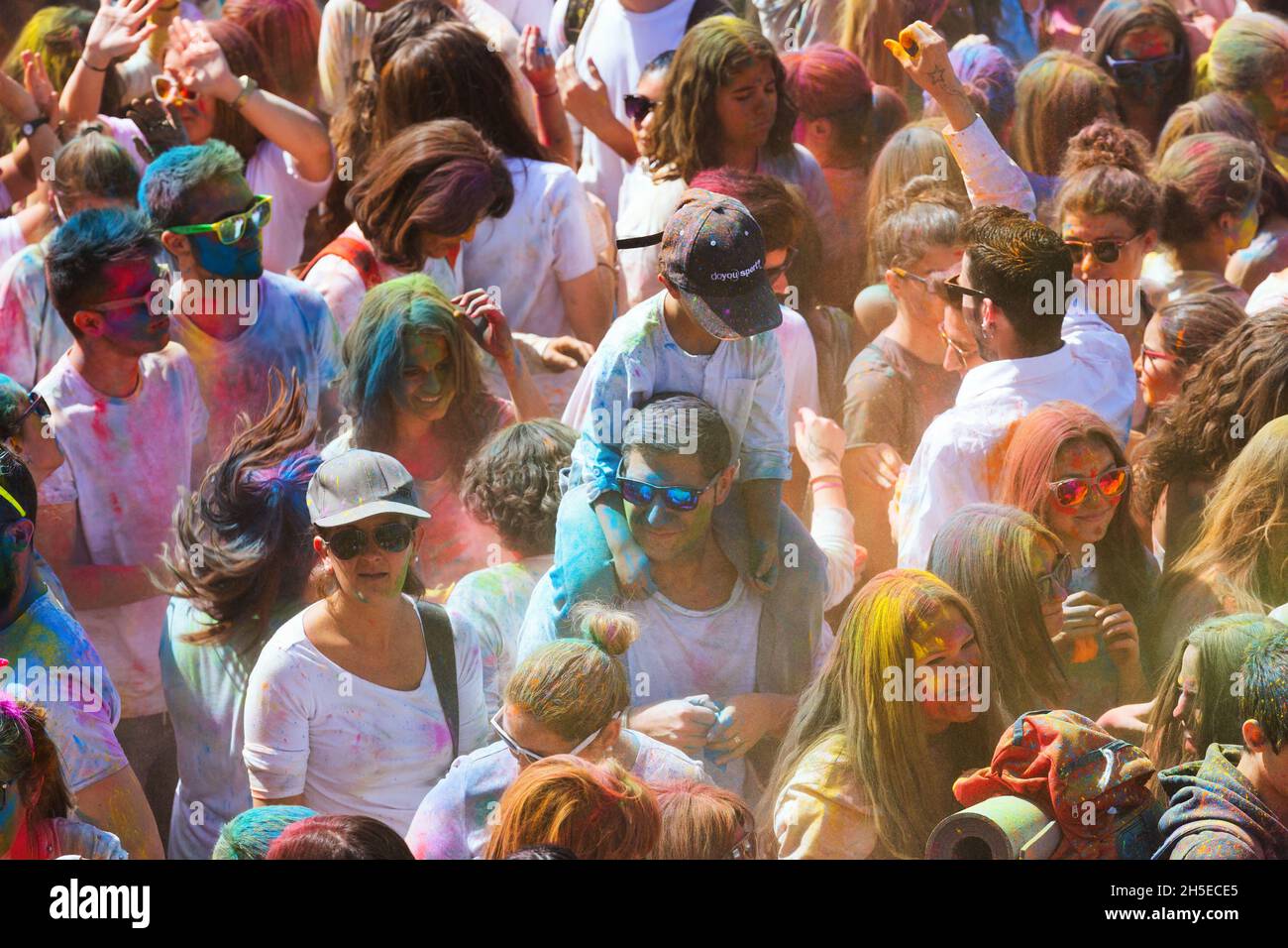 Festival de los colores Holi in Barcelona Stockfoto