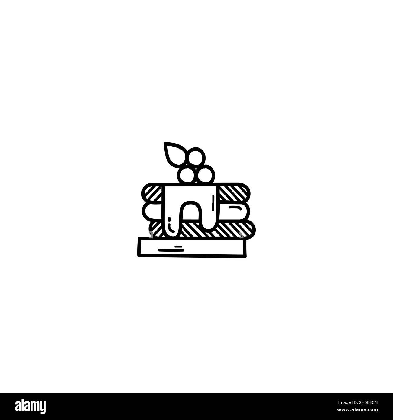 Handgezeichnete Bäckerei Illustration Doodle Symbol für Web. Niedliche Umrisse handgezeichnete Backwaren Vektor-Symbol Illustrationen isoliert auf weißem Hintergrund. Perfe Stock Vektor