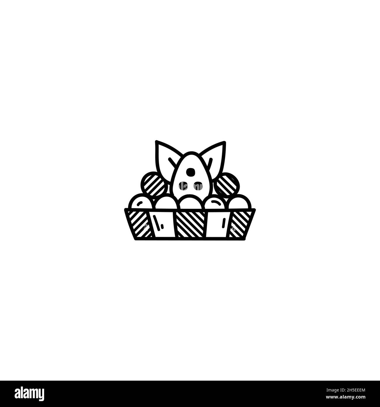 Handgezeichnete Bäckerei Illustration Doodle Symbol für Web. Niedliche Umrisse handgezeichnete Backwaren Vektor-Symbol Illustrationen isoliert auf weißem Hintergrund. Perfe Stock Vektor