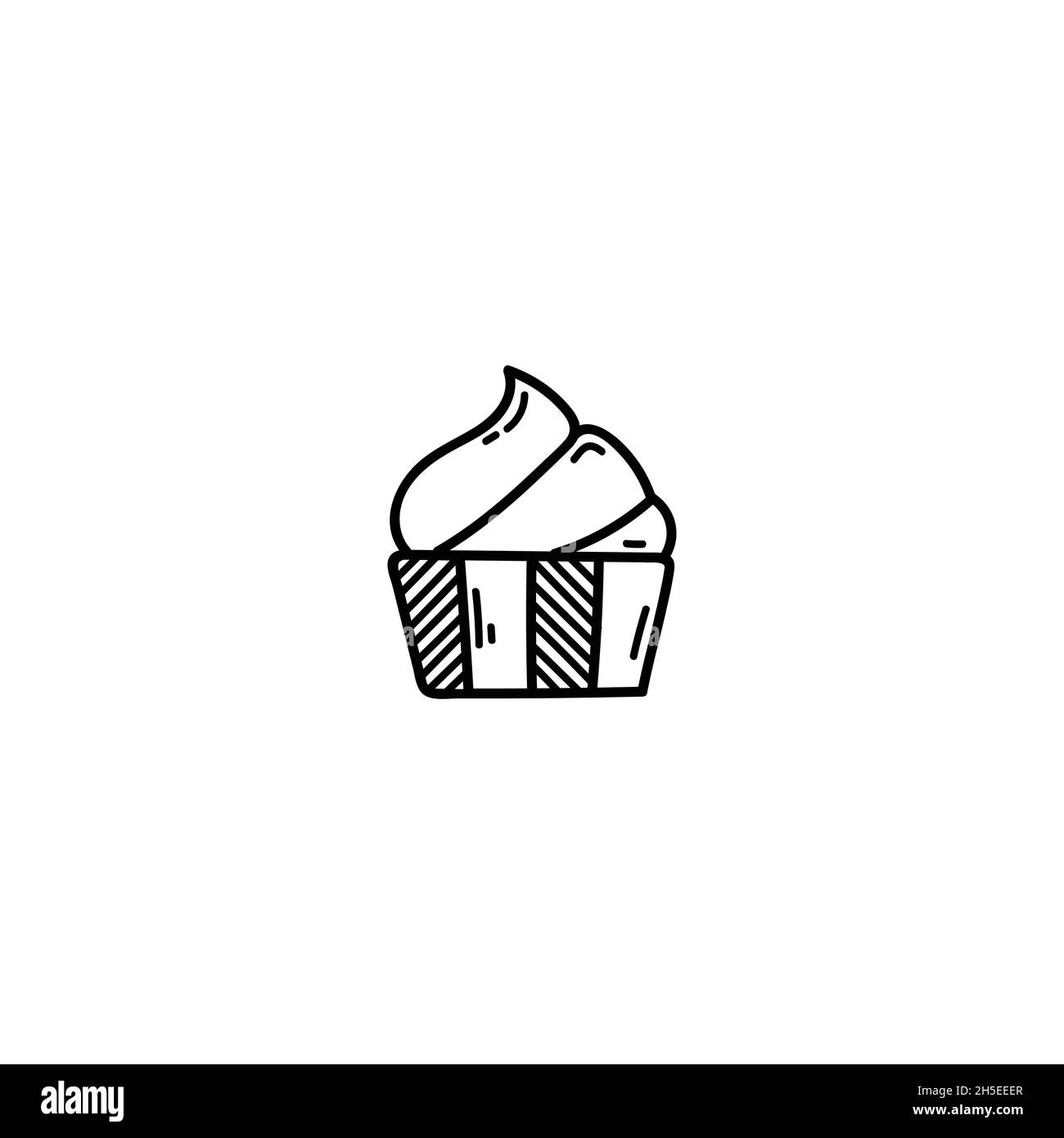 Handgezeichnete Bäckerei Illustration Doodle Symbol für Web. Niedliche Umrisse handgezeichnete Backwaren Vektor-Symbol Illustrationen isoliert auf weißem Hintergrund. Perfe Stock Vektor