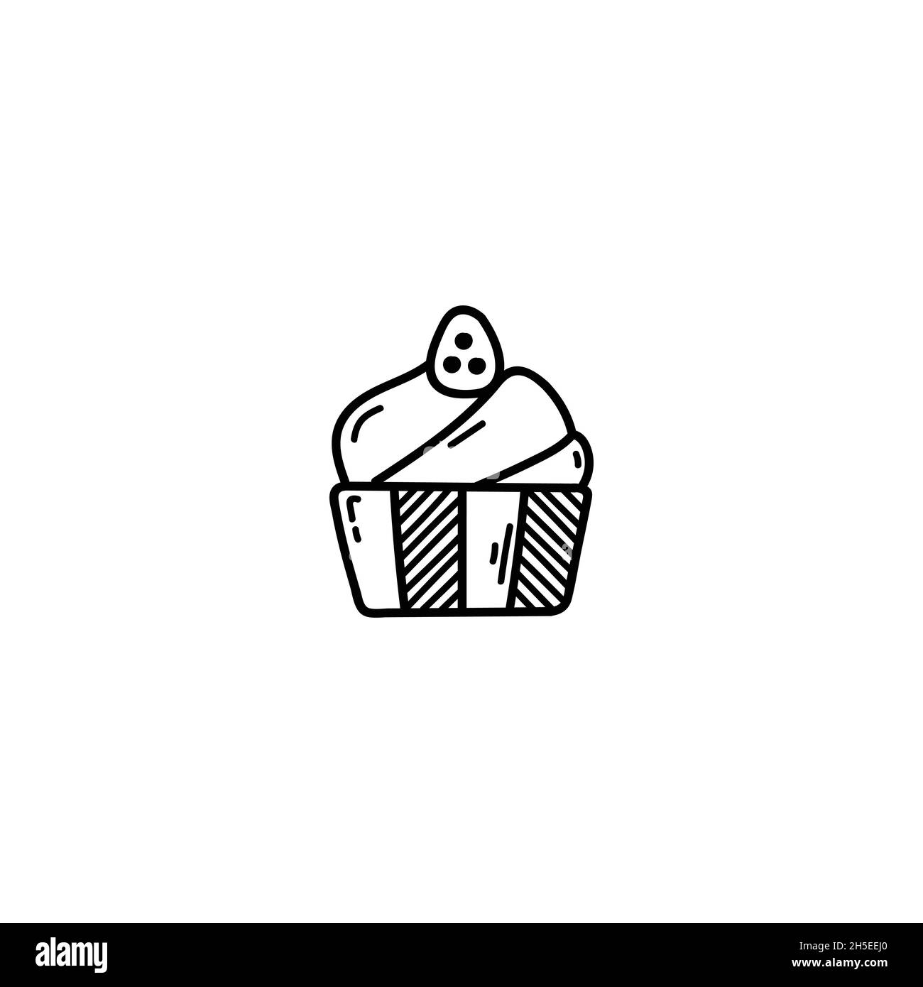 Handgezeichnete Bäckerei Illustration Doodle Symbol für Web. Niedliche Umrisse handgezeichnete Backwaren Vektor-Symbol Illustrationen isoliert auf weißem Hintergrund. Perfe Stock Vektor
