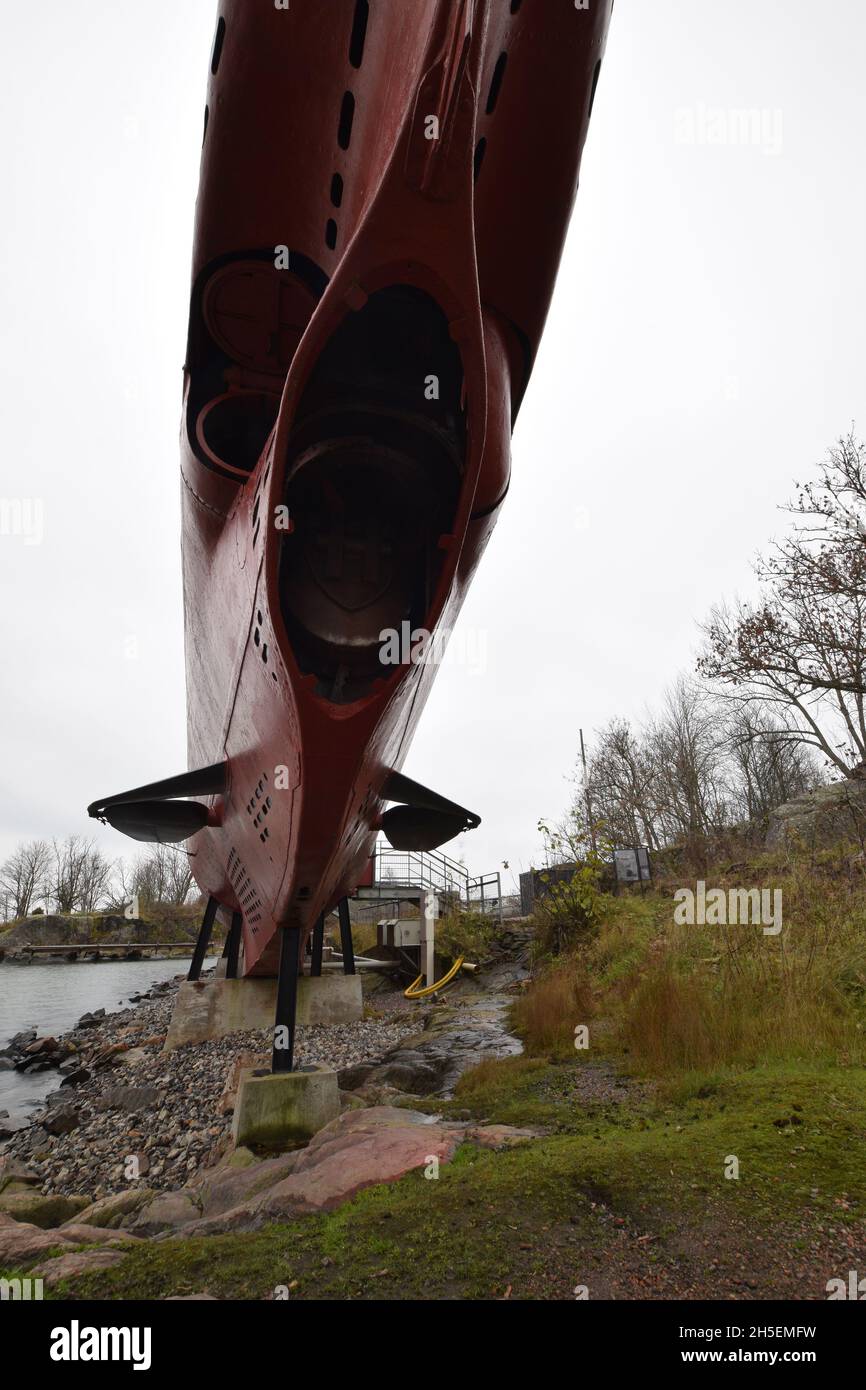 Ein U-Boot aus dem zweiten Weltkrieg in Suomenlinna Helsinki Stockfoto