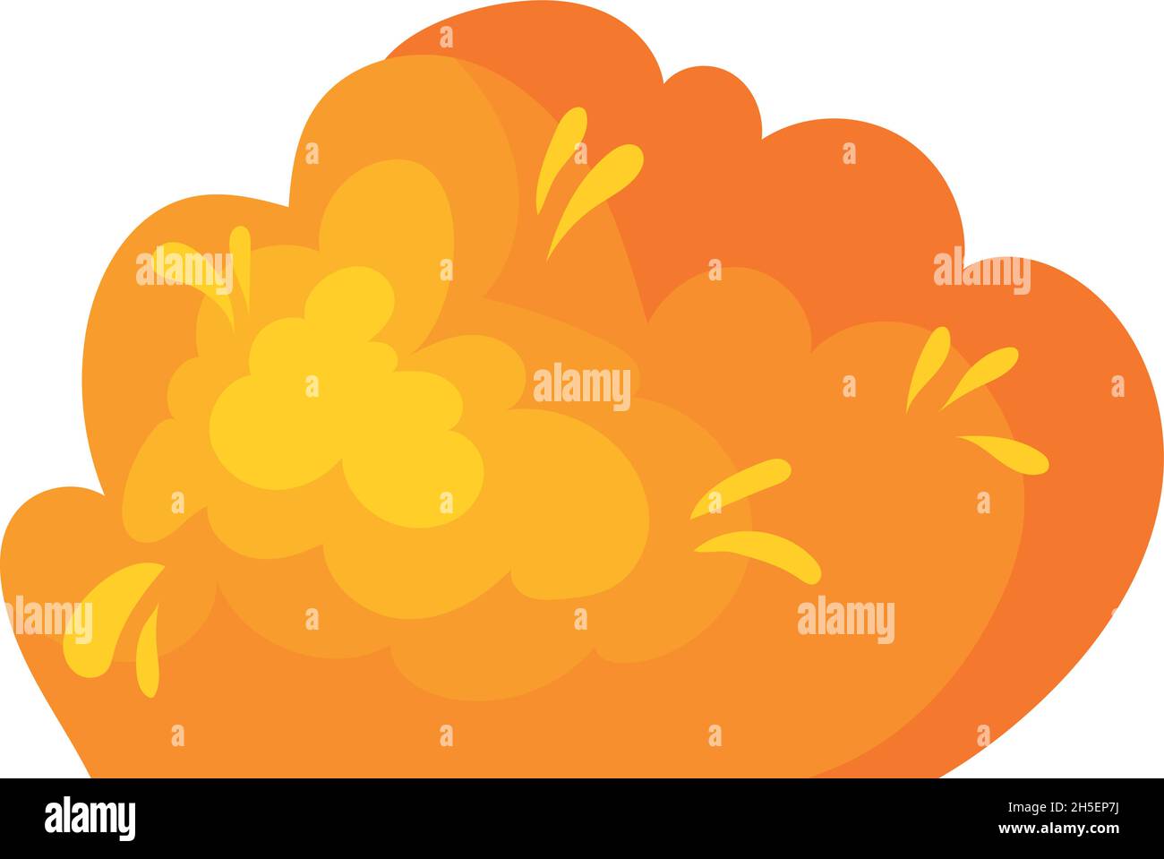 Herbstbusch. Cartoon Herbst Büsche für Garten Hof, Vektor-Design isoliert auf weißem Hintergrund Stock Vektor