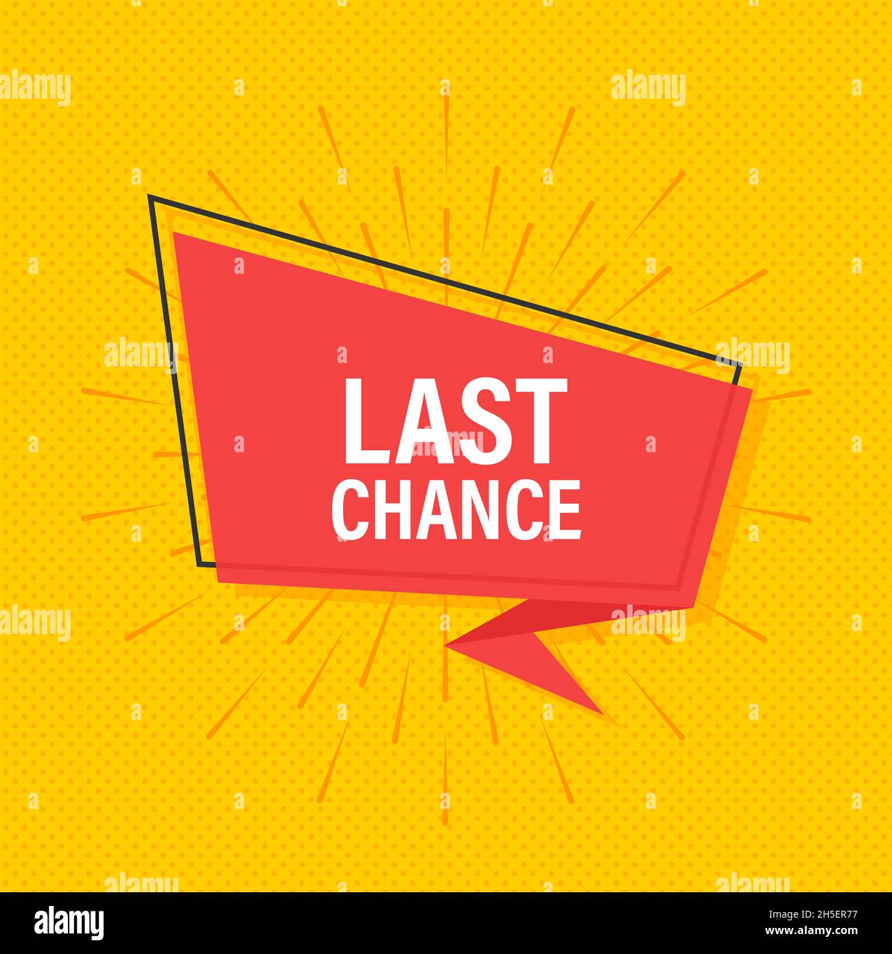 Hand hält Megaphon mit letzter Chance. Megaphon-Banner Stock Vektor