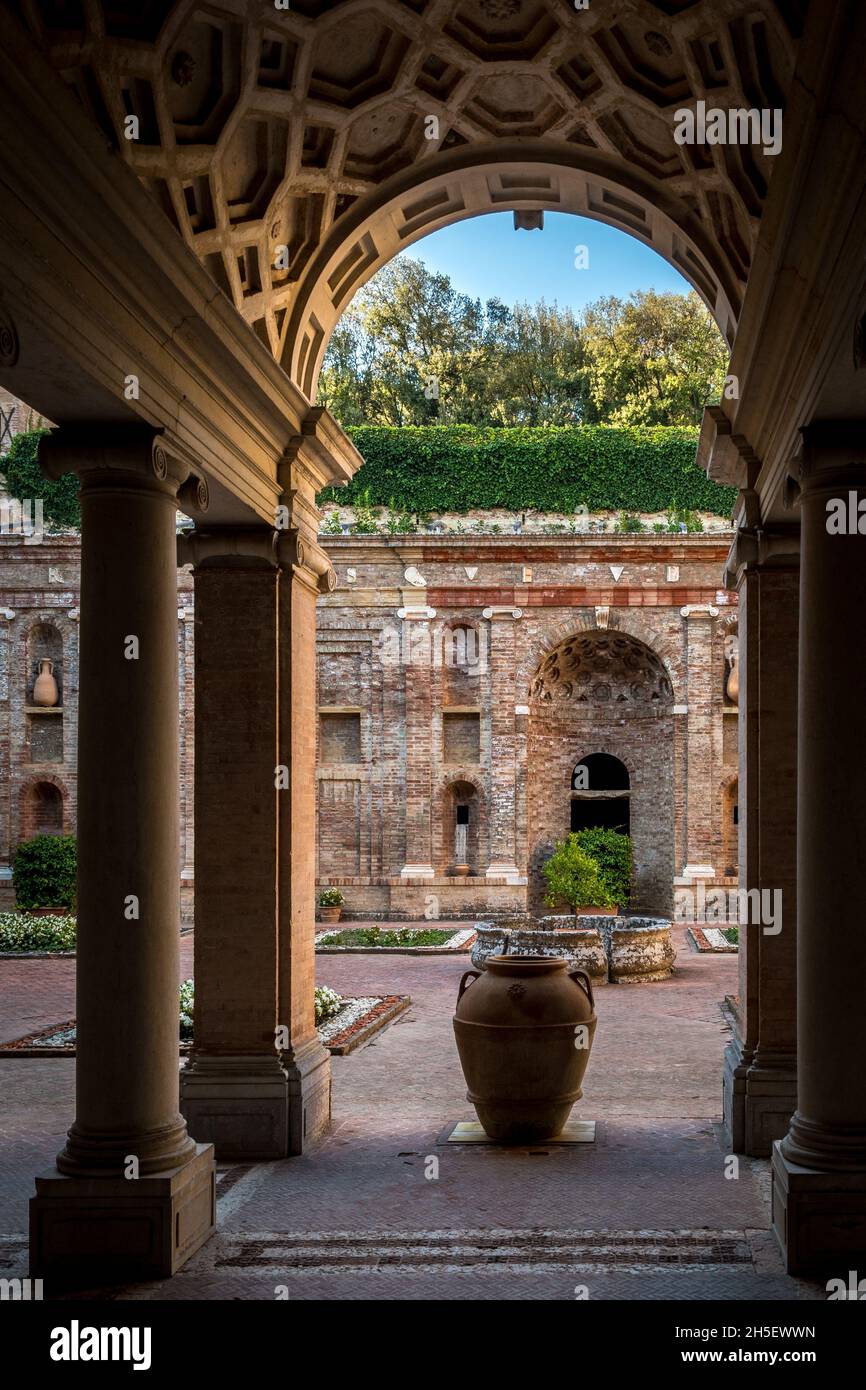 Die Villa Imperiale von Pesaro ist ein vorstädtisches palastartiges Haus außerhalb von Pesaro, erbaut und dekoriert von Künstlern der späten Renaissance oder manieristischen Peri Stockfoto