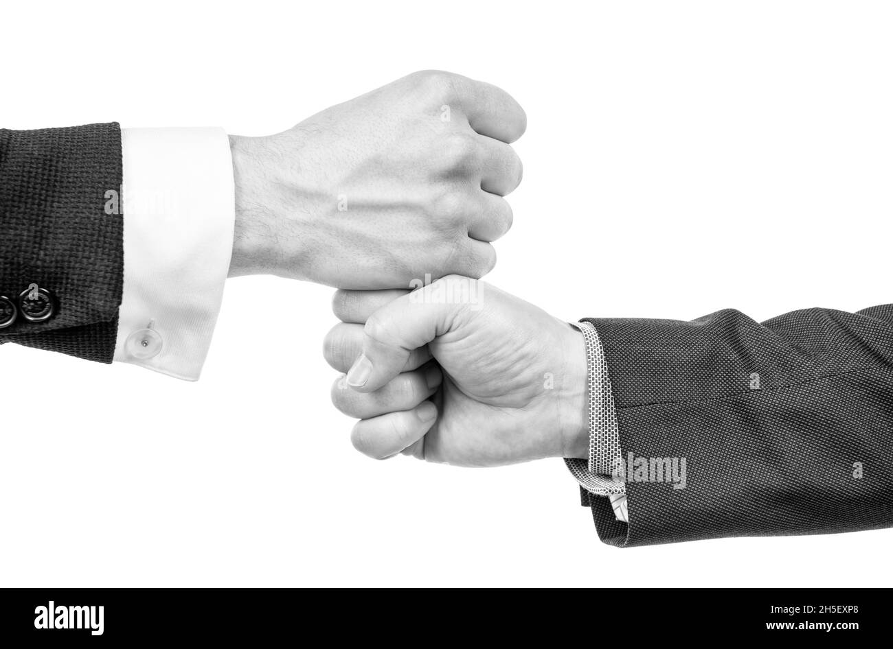 Partnerschaft und Zusammenarbeit. Willkommensgeste. Geste der Unterstützung der Hände nach erfolgreichen Verhandlungen. Stockfoto