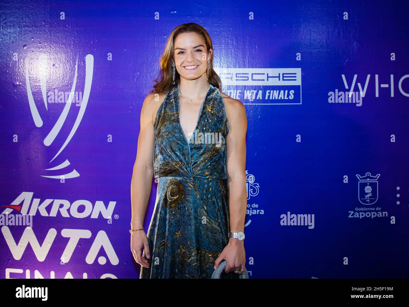 Maria Sakkari aus Griechenland während der Ziehungszeremonie des WTA-Finals von Akron 2021 am 8. November 2021 in Guadalajara, Mexiko - Foto: Rob Prange/DPPI/LiveMedia Stockfoto
