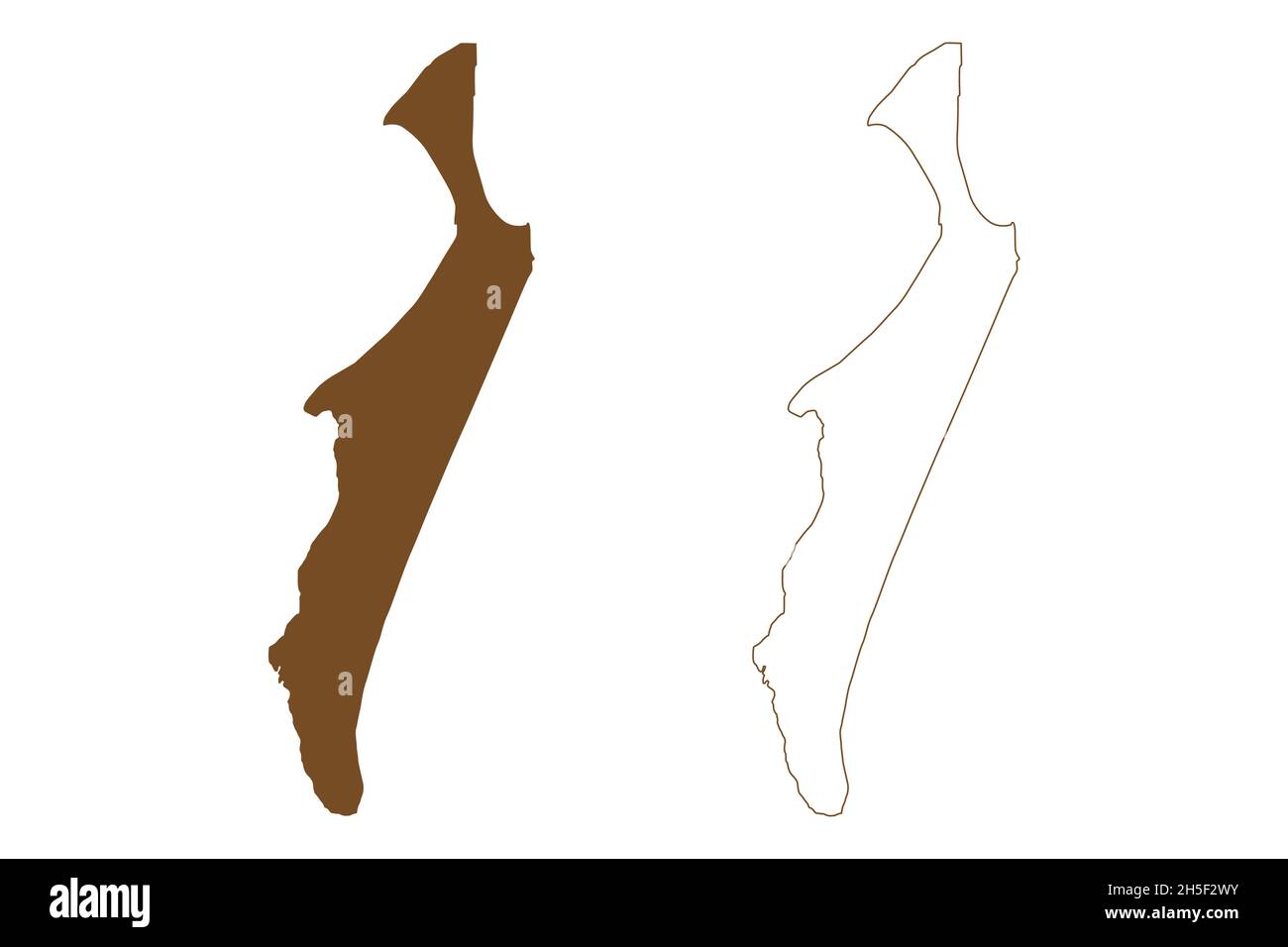Fraser Island (Queensland, Commonwealth of Australia) Kartenvektordarstellung, Skizze K'gari oder Gari-Karte Stock Vektor